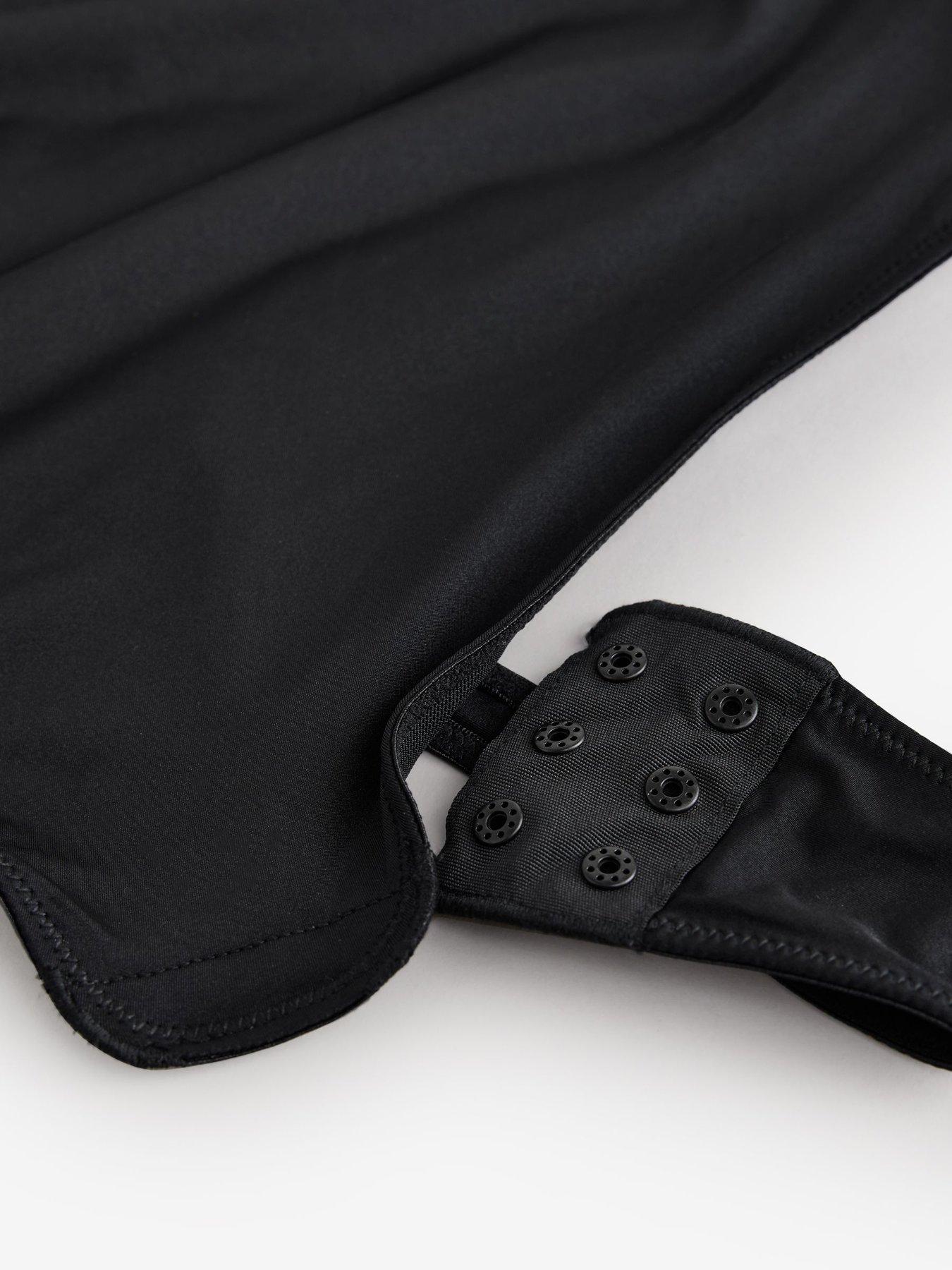  image of lipsy-emb-cap-sleeve-bodysuit-black