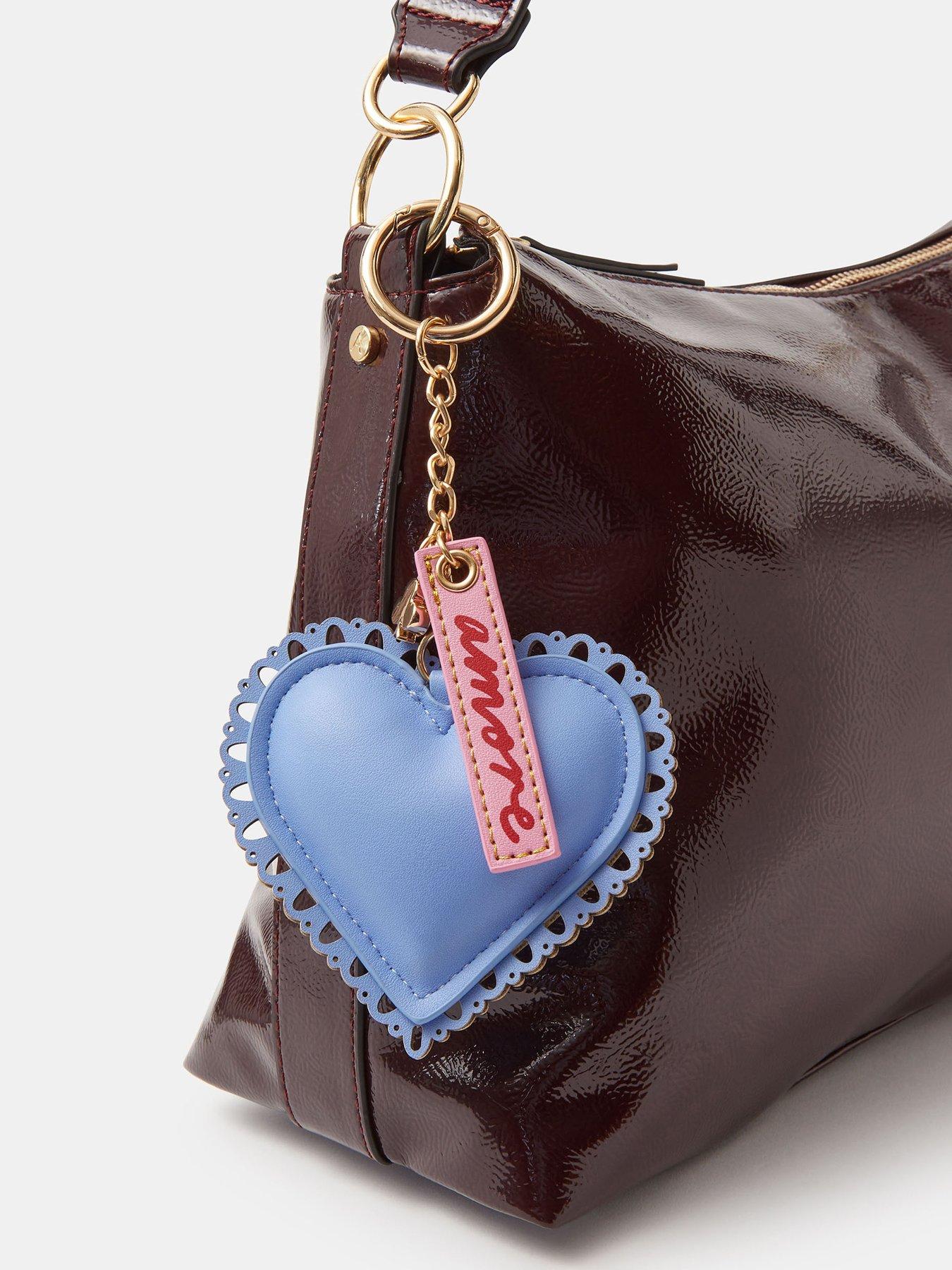 Image 3 of 4 of Accessorize Heart Bag Charm - Blue