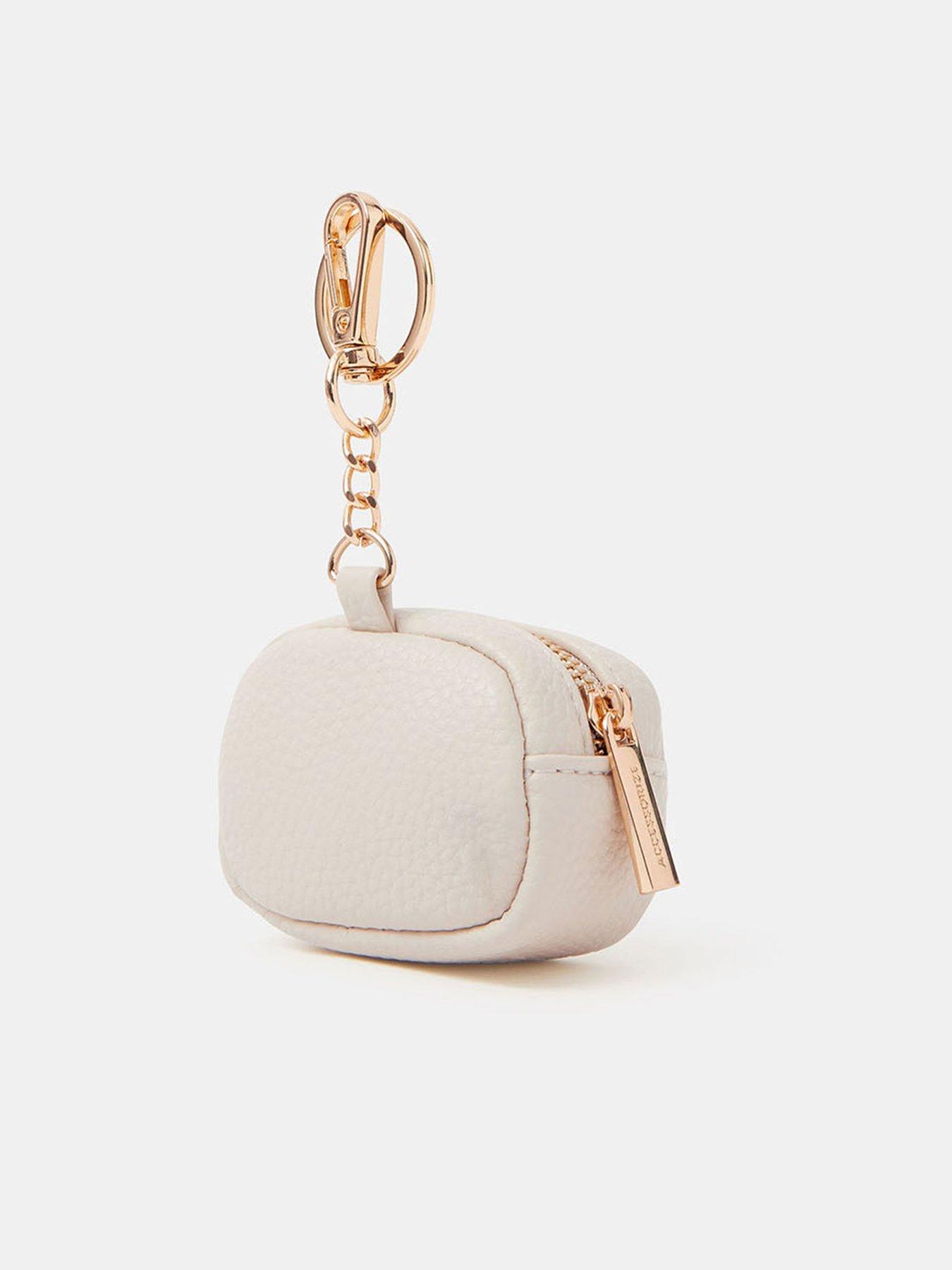 Image 2 of 3 of Accessorize Strawberry Airpod Case Keyring - Cream