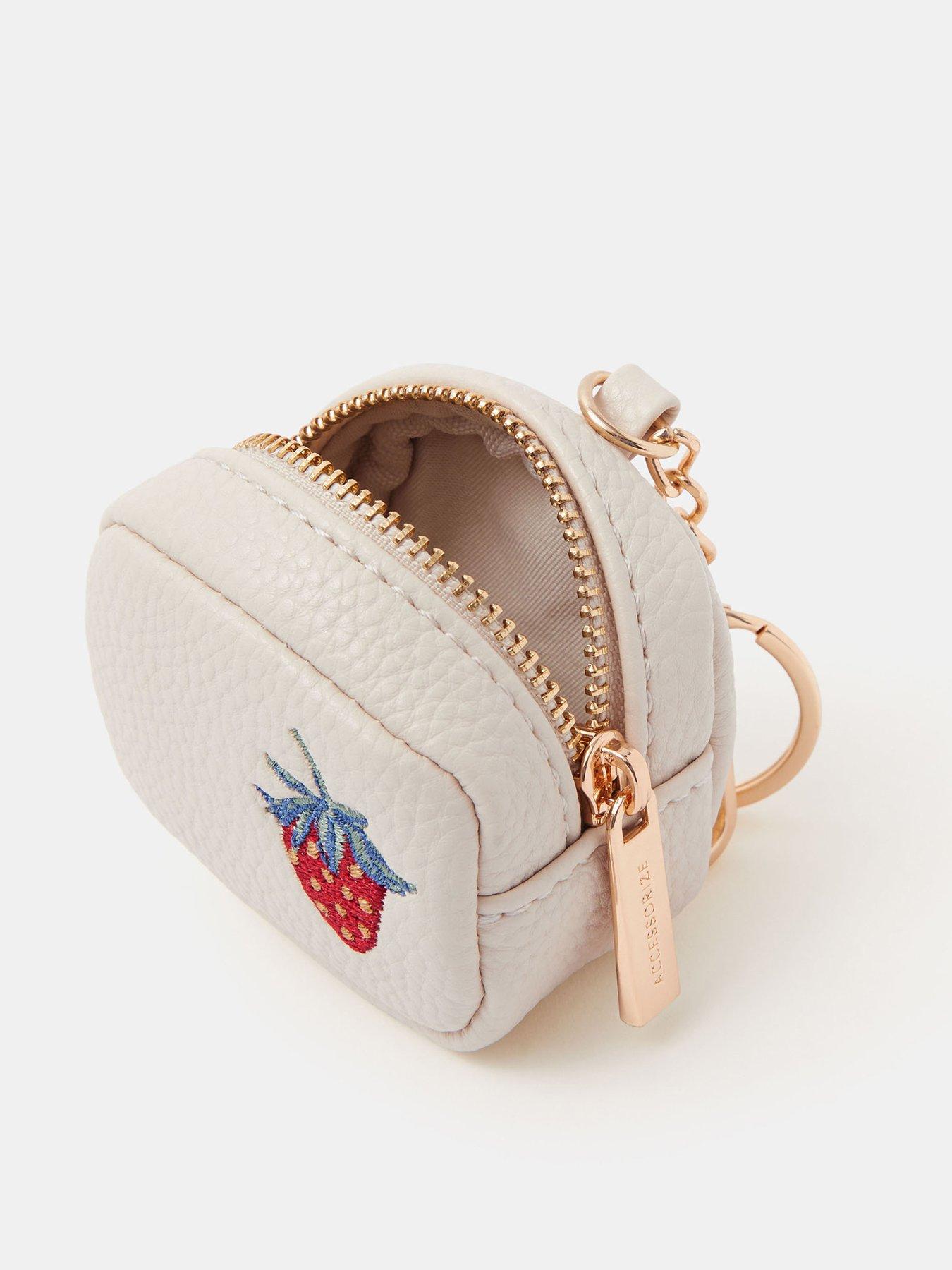 Image 3 of 3 of Accessorize Strawberry Airpod Case Keyring - Cream
