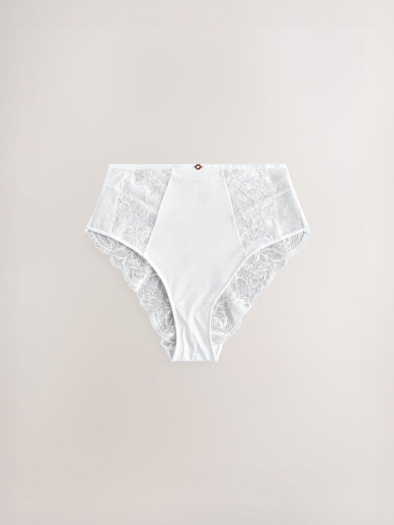  image of lipsy-high-waist-lace-thong-knickers-white