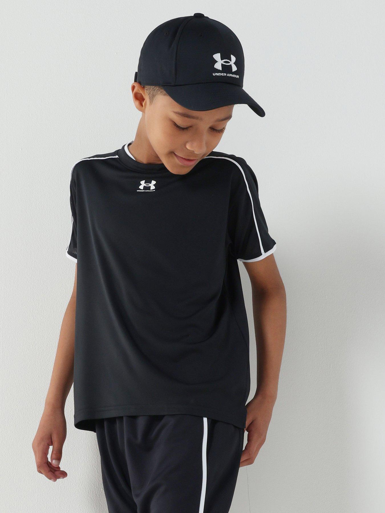 UNDER ARMOUR Boys Football Challenger Short Sleeve T-Shirt - Black