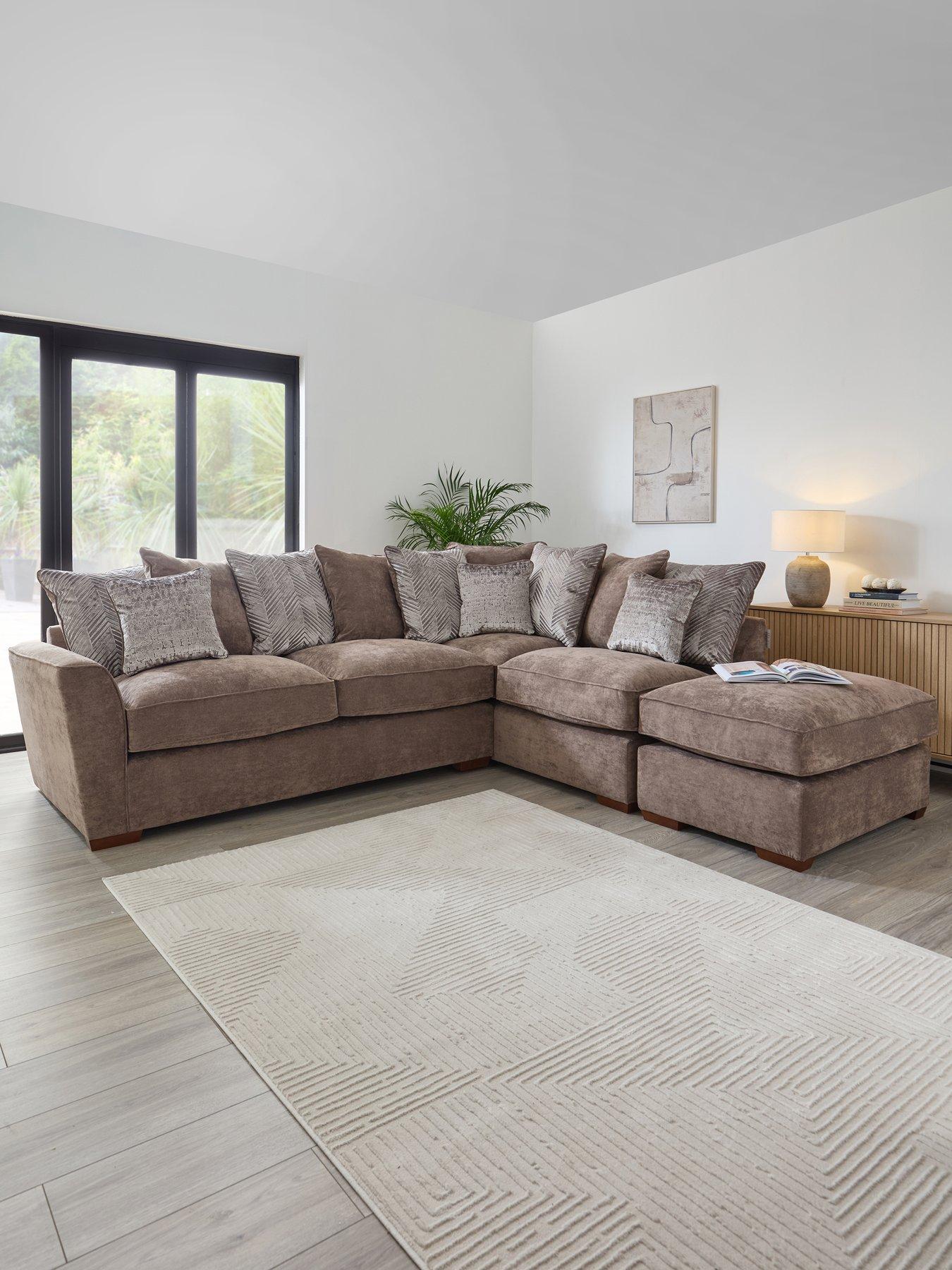 The Very Collection Roulette Right Hand Fabric Corner Chaise With Footstool