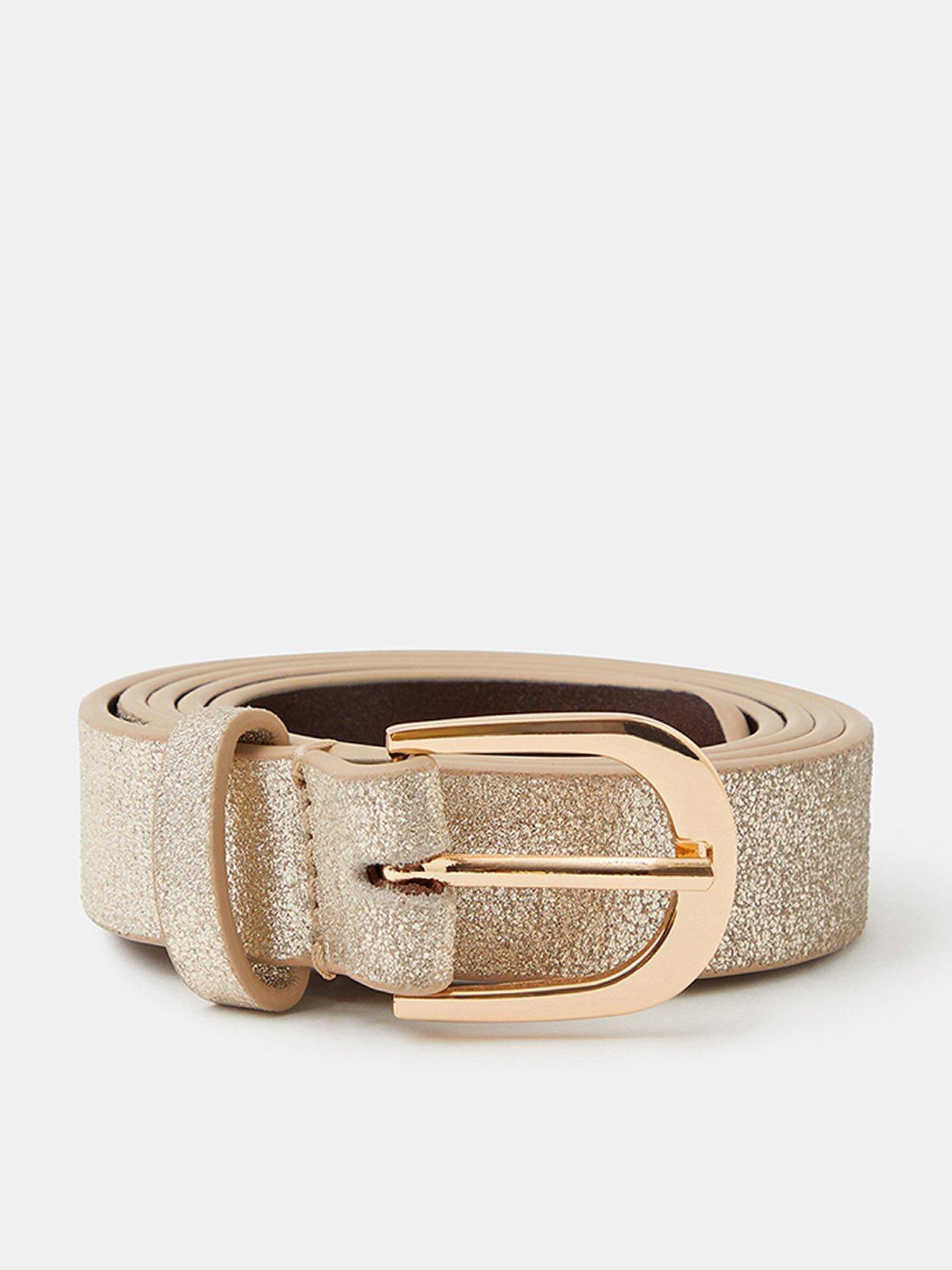 Accessorize Metallic Leather Belt - Gold