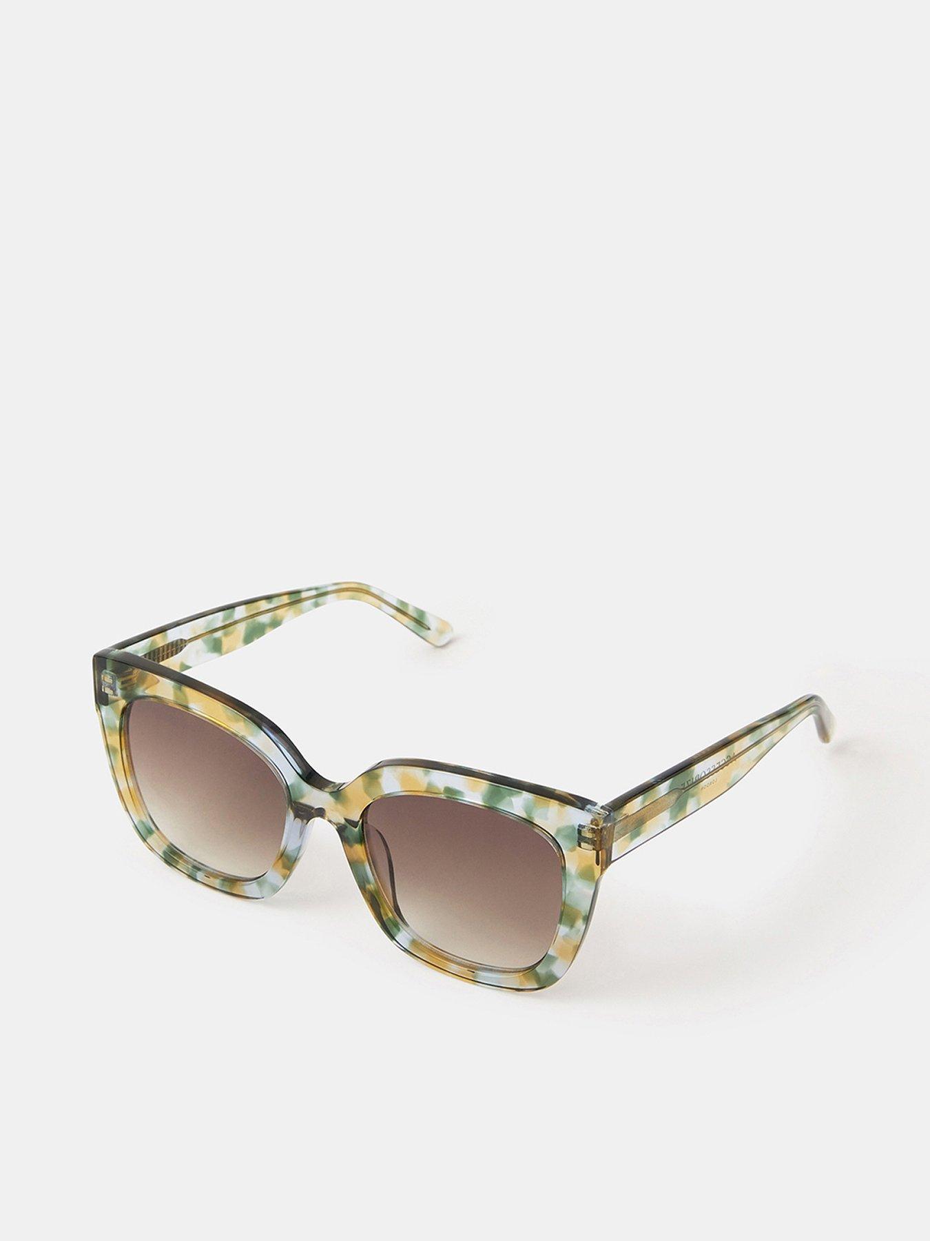  image of accessorize-oversized-square-sunglasses-green