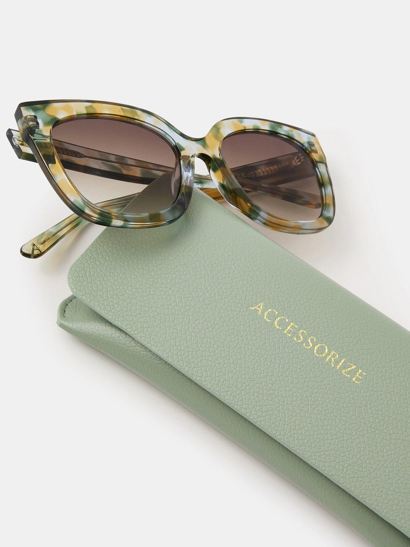  image of accessorize-oversized-square-sunglasses-green