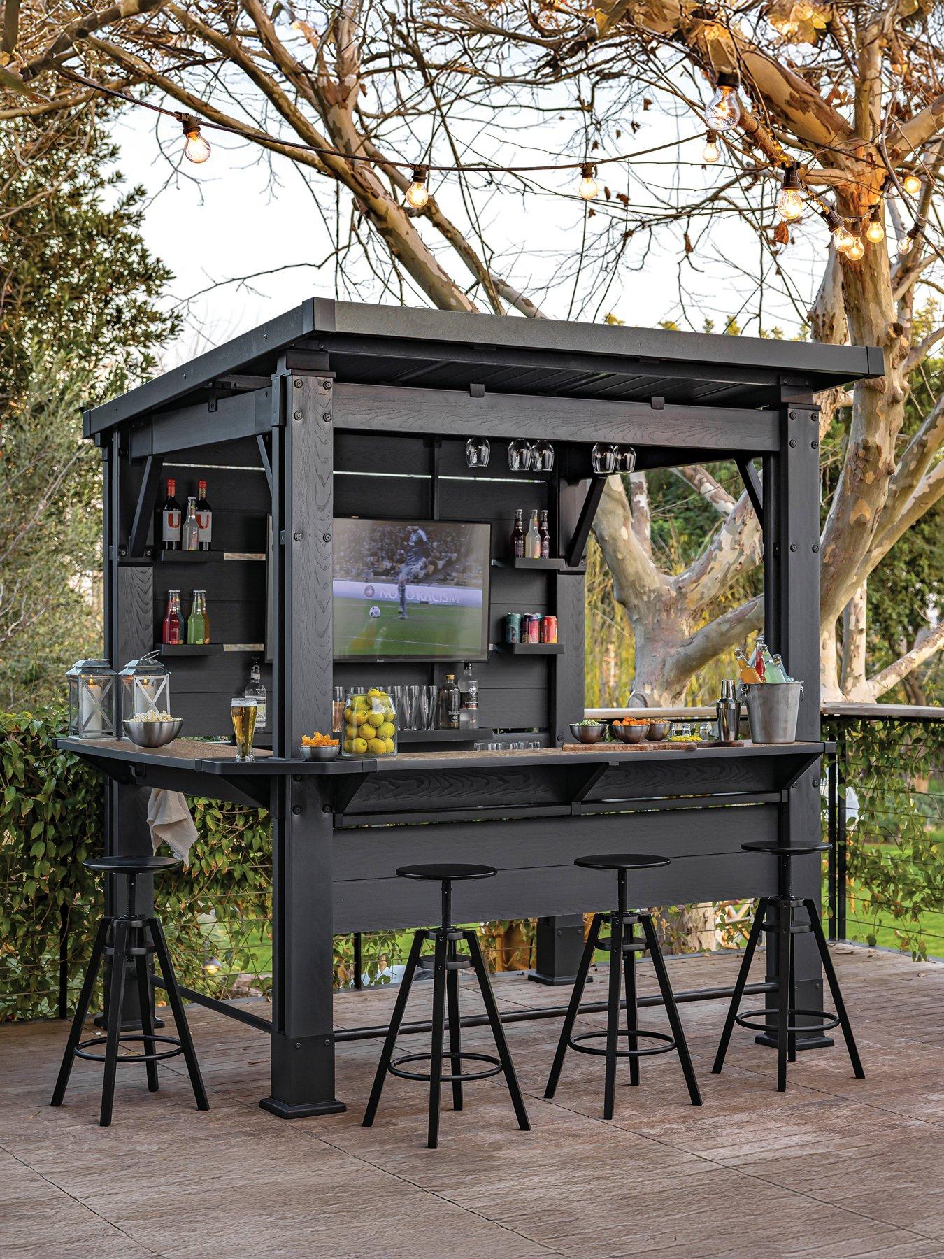 Keter Signature Bar Gazebo - Ashwood Brown (TV not Included)