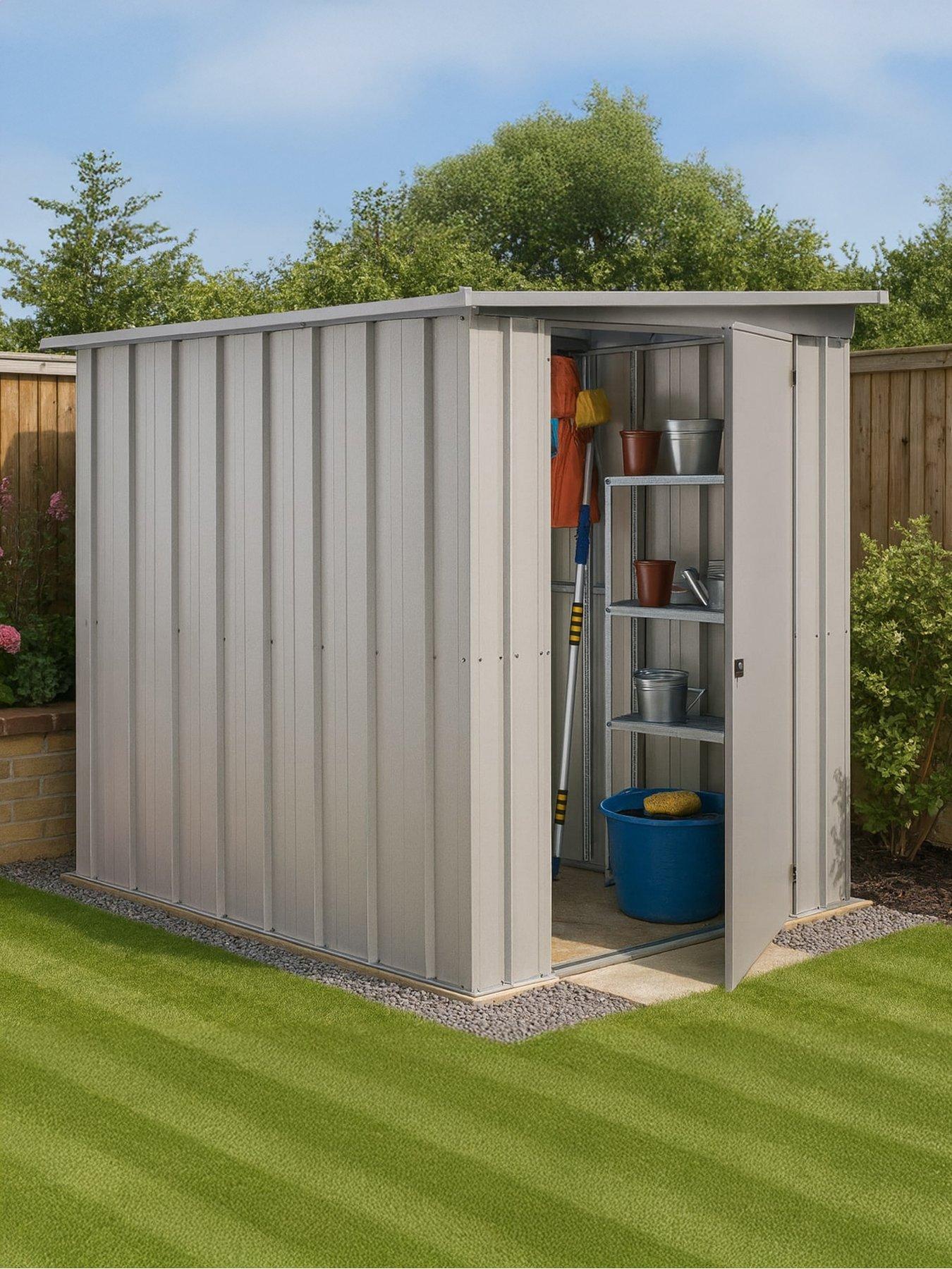 Yardmaster 4 X 5 ft Single Door Metal Pent Roof Shed