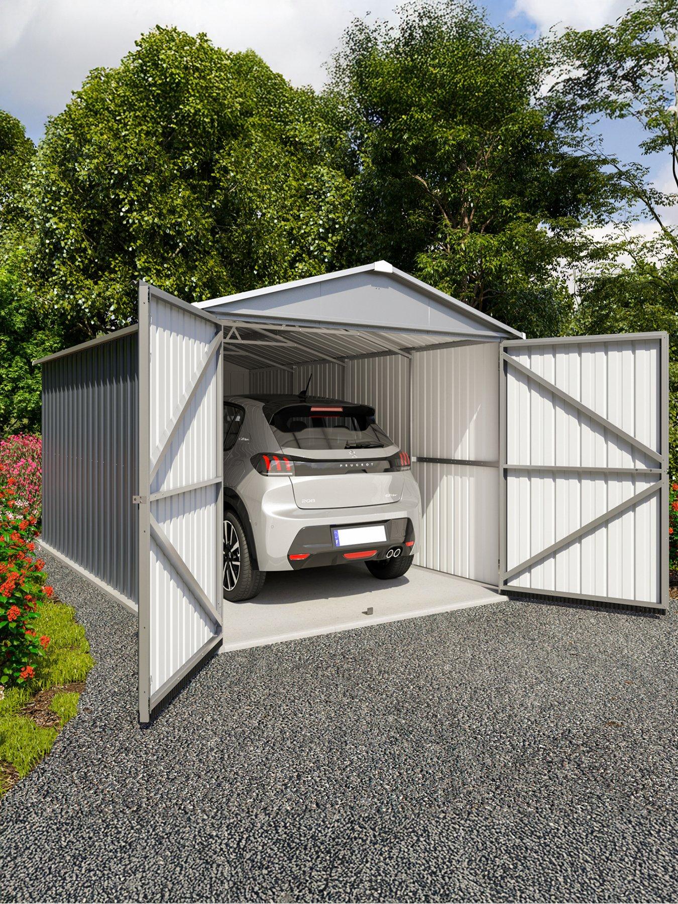 Yardmaster 10X17Ft Yardmaster Metal Garage With 2 Large Swing Doors