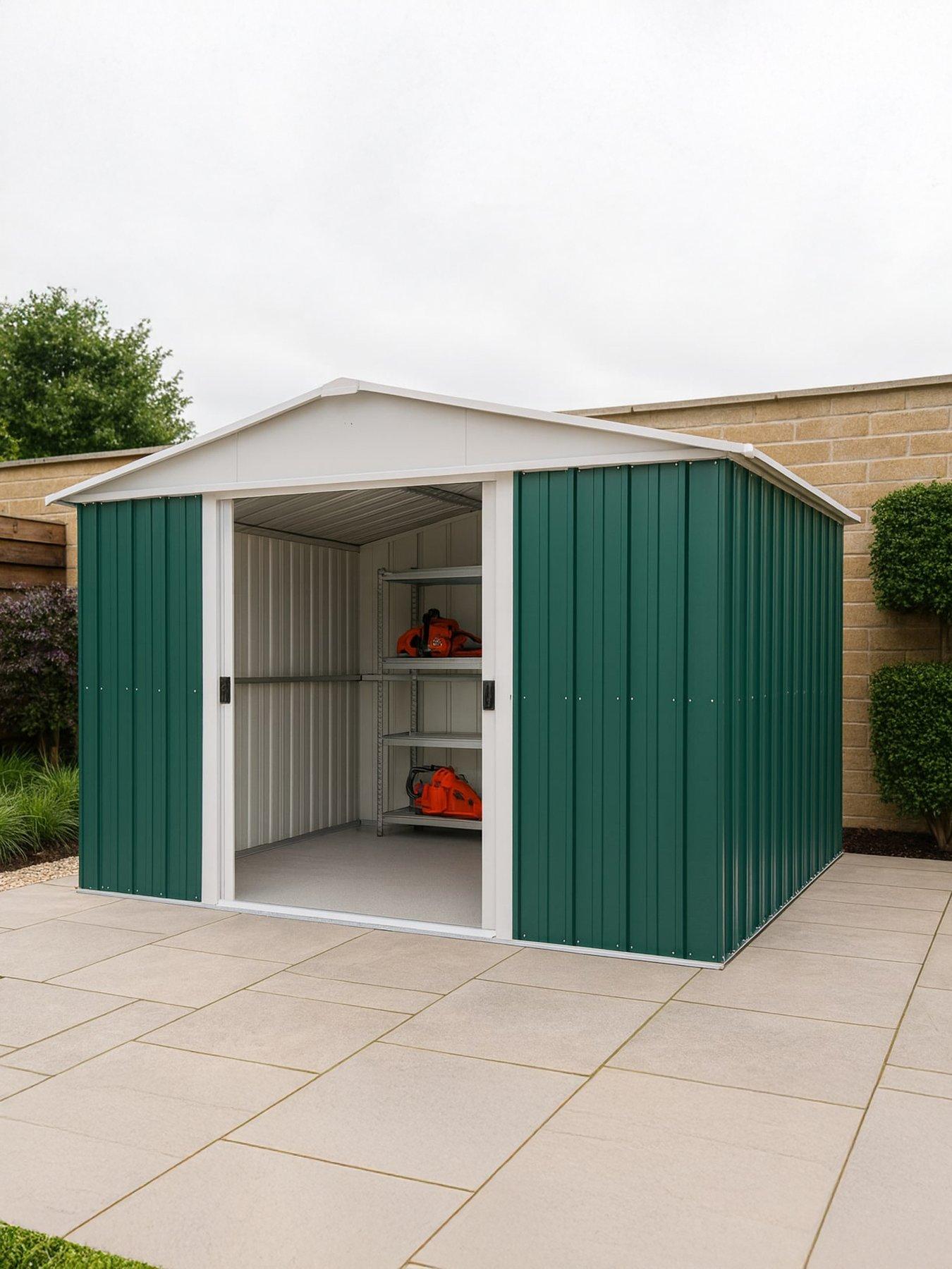 Image 1 of 6 of Yardmaster 10 X 10 ft Apex Roof Metal Shed With Floor Frame