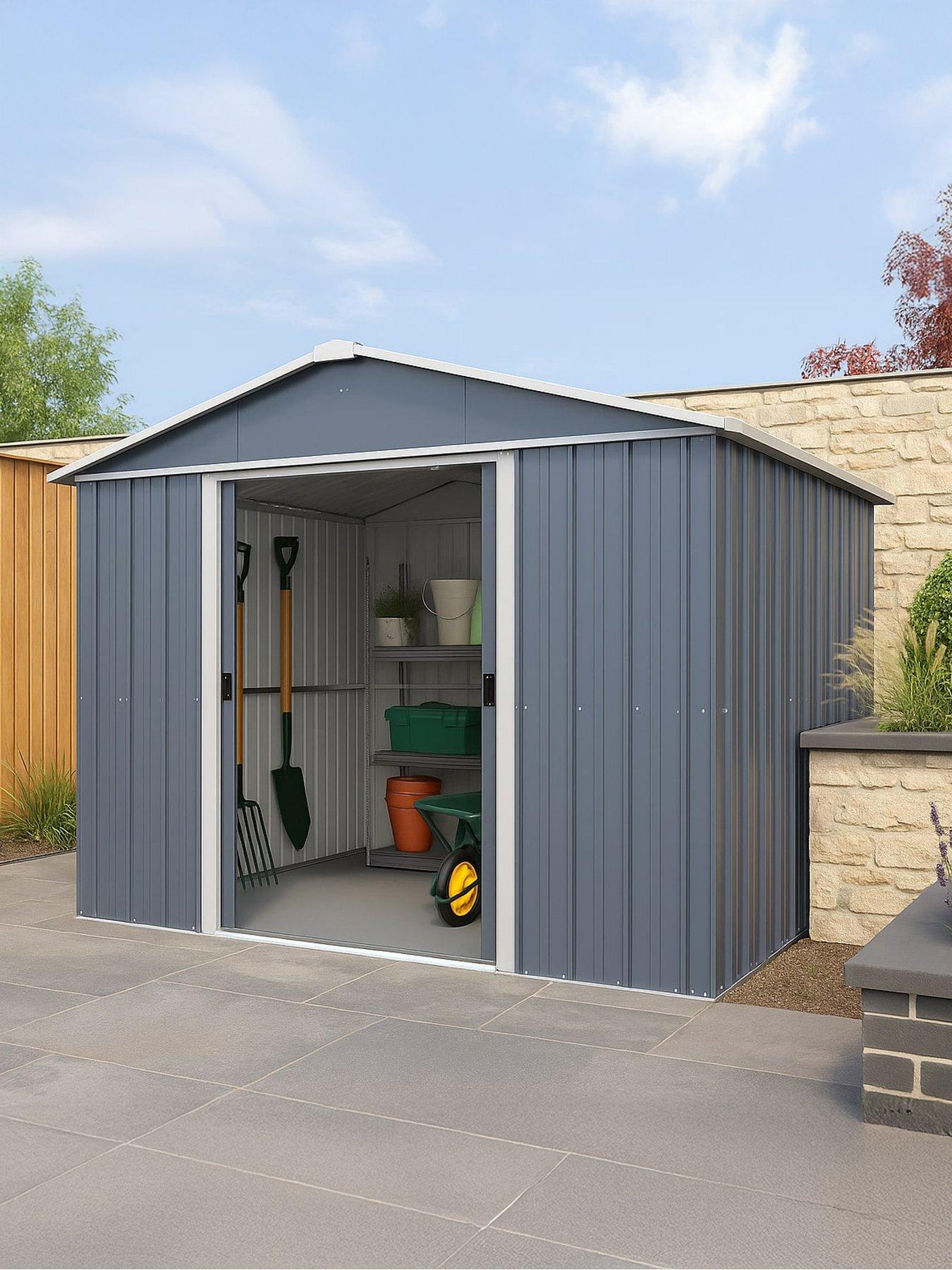 Yardmaster 10ft X 8ft Castleton Apex Roof Metal Shed With Floor Frame