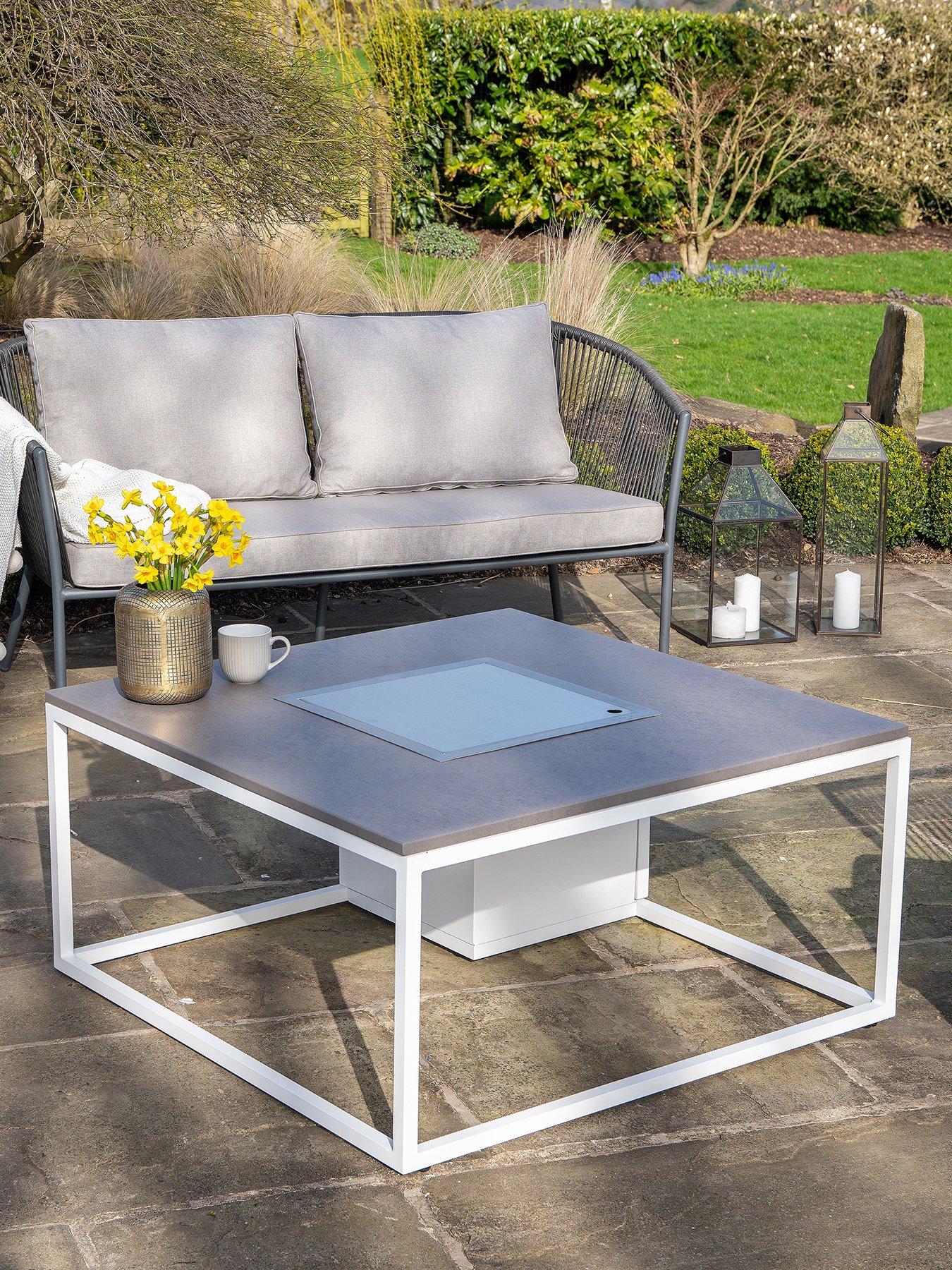 Image 3 of 6 of Pacific Cosiloft 100 White and Grey Fire Pit Table