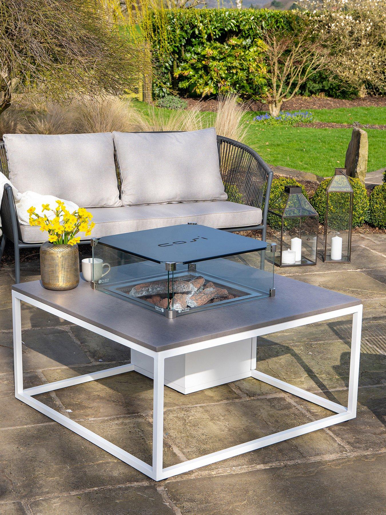 Image 4 of 6 of Pacific Cosiloft 100 White and Grey Fire Pit Table