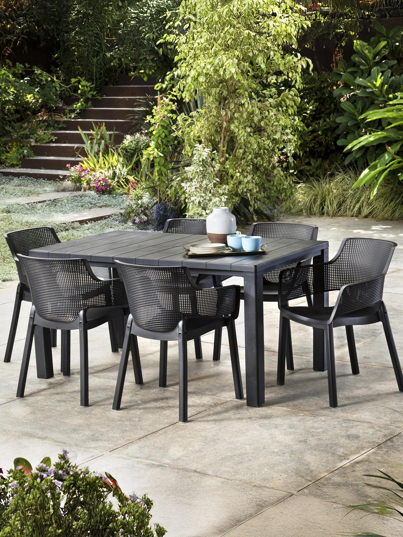 Keter Julie Table and Elisa Chairs - Graphite