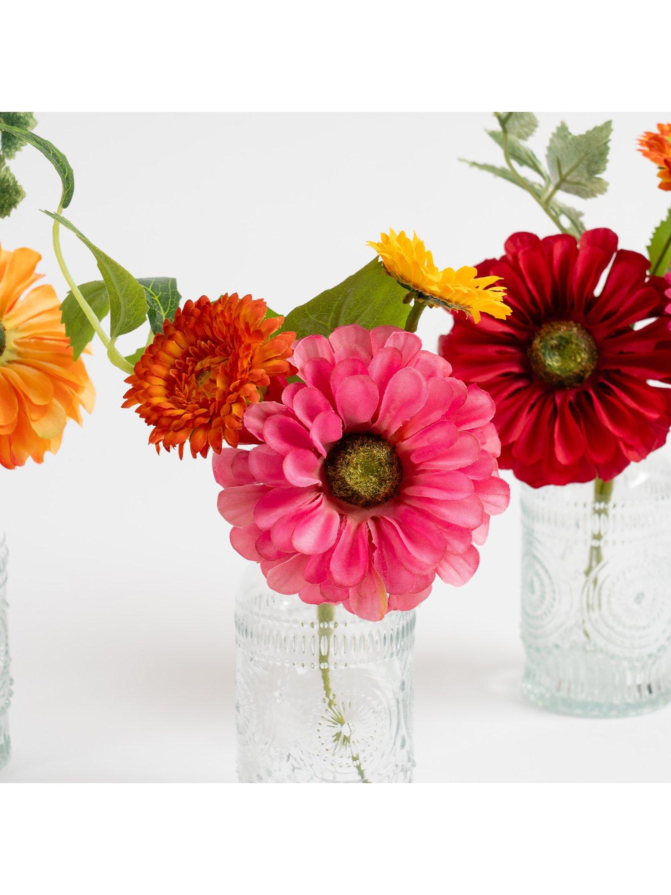 Image 3 of 3 of Scottish Everlastings Set of 3 Multi Floral Mini Posies + 3 Glass Vases