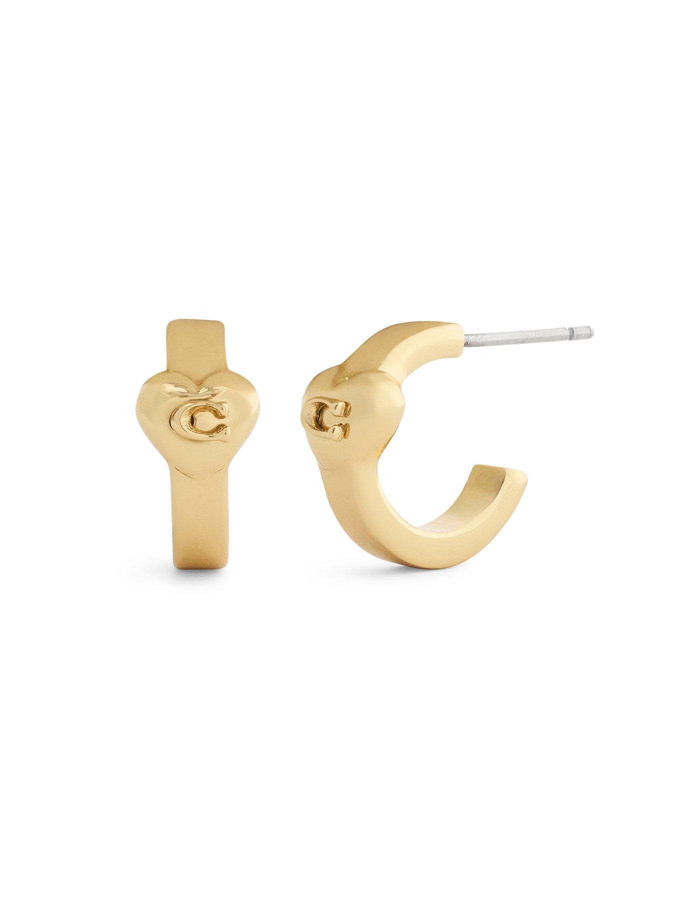 Image 2 of 4 of COACH Heart Huggie Earrings