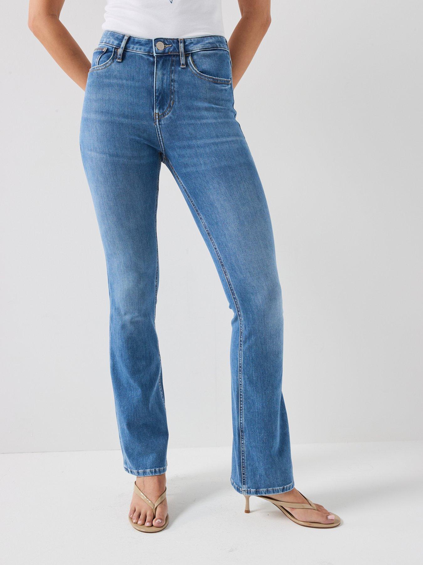 Image 1 of 5 of Guess Sexy Flare Jeans - Blue