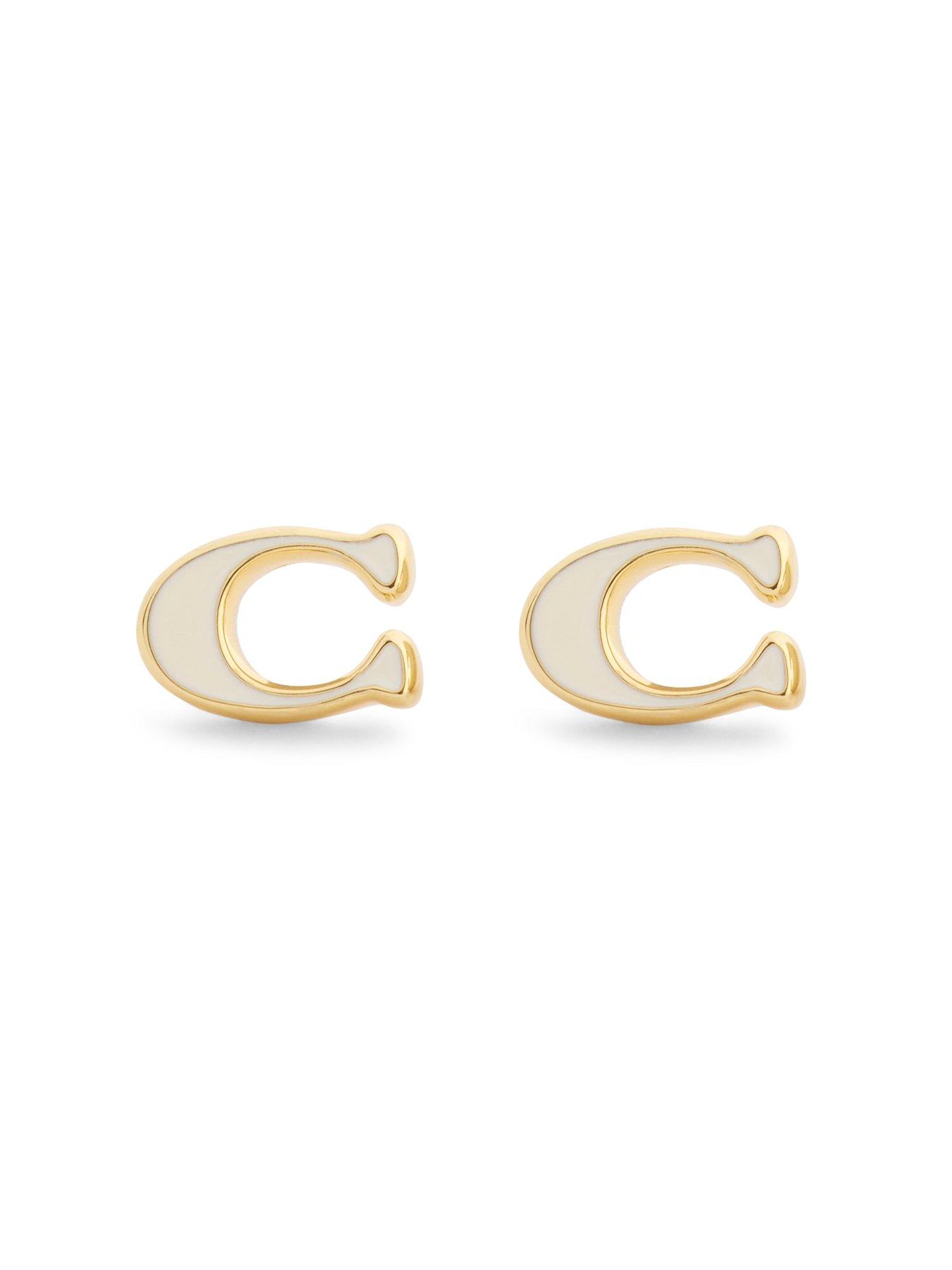 stillFront image of coach-enamel-c-stud-earrings