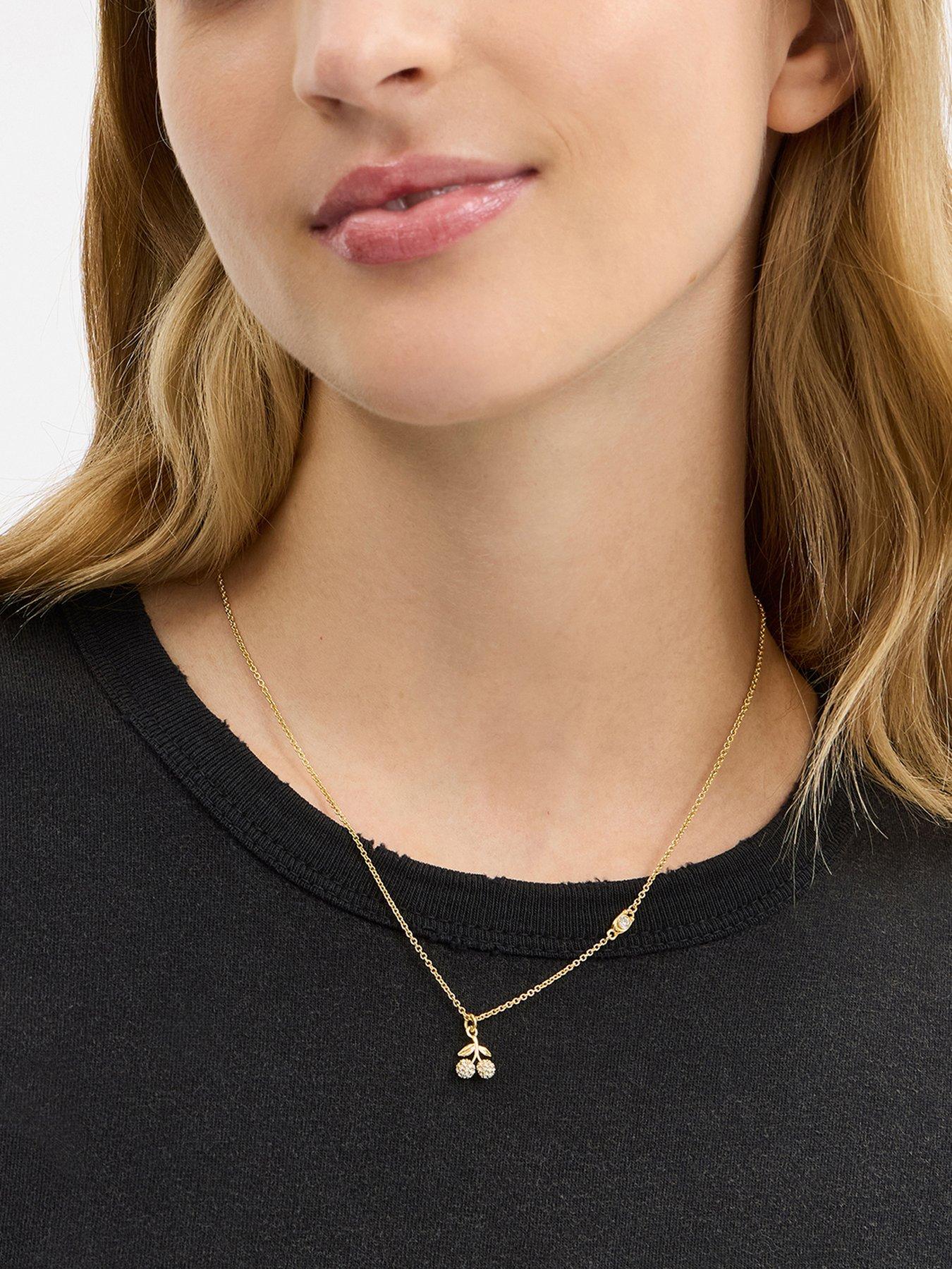  image of coach-crystal-cherry-charm-necklace