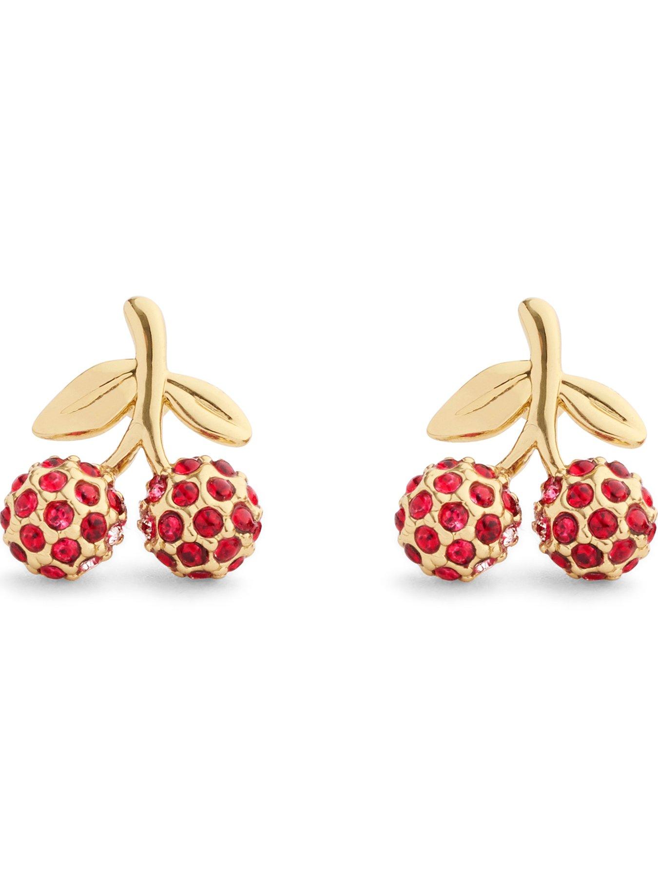  image of coach-crystal-cherry-charm-stud-earrings