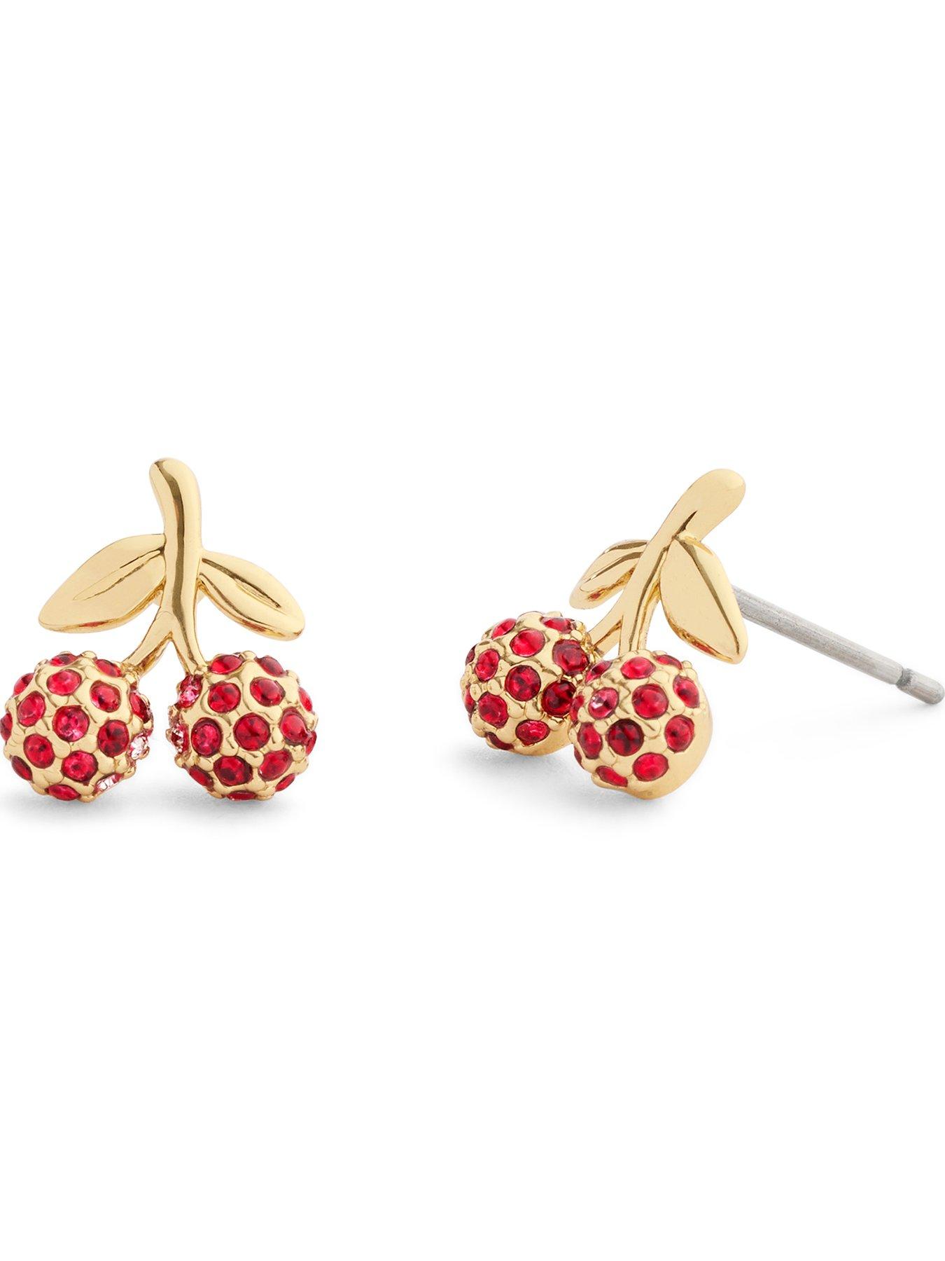  image of coach-crystal-cherry-charm-stud-earrings