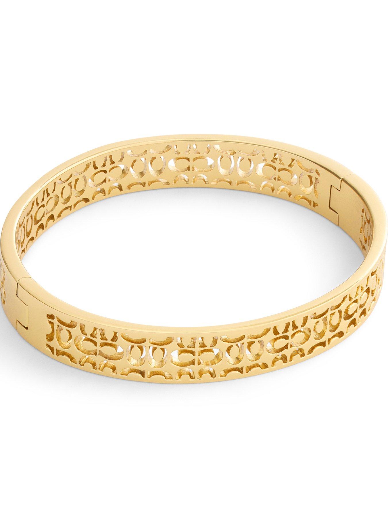 Image 3 of 3 of COACH Quilted C Hinged Bangle - Gold