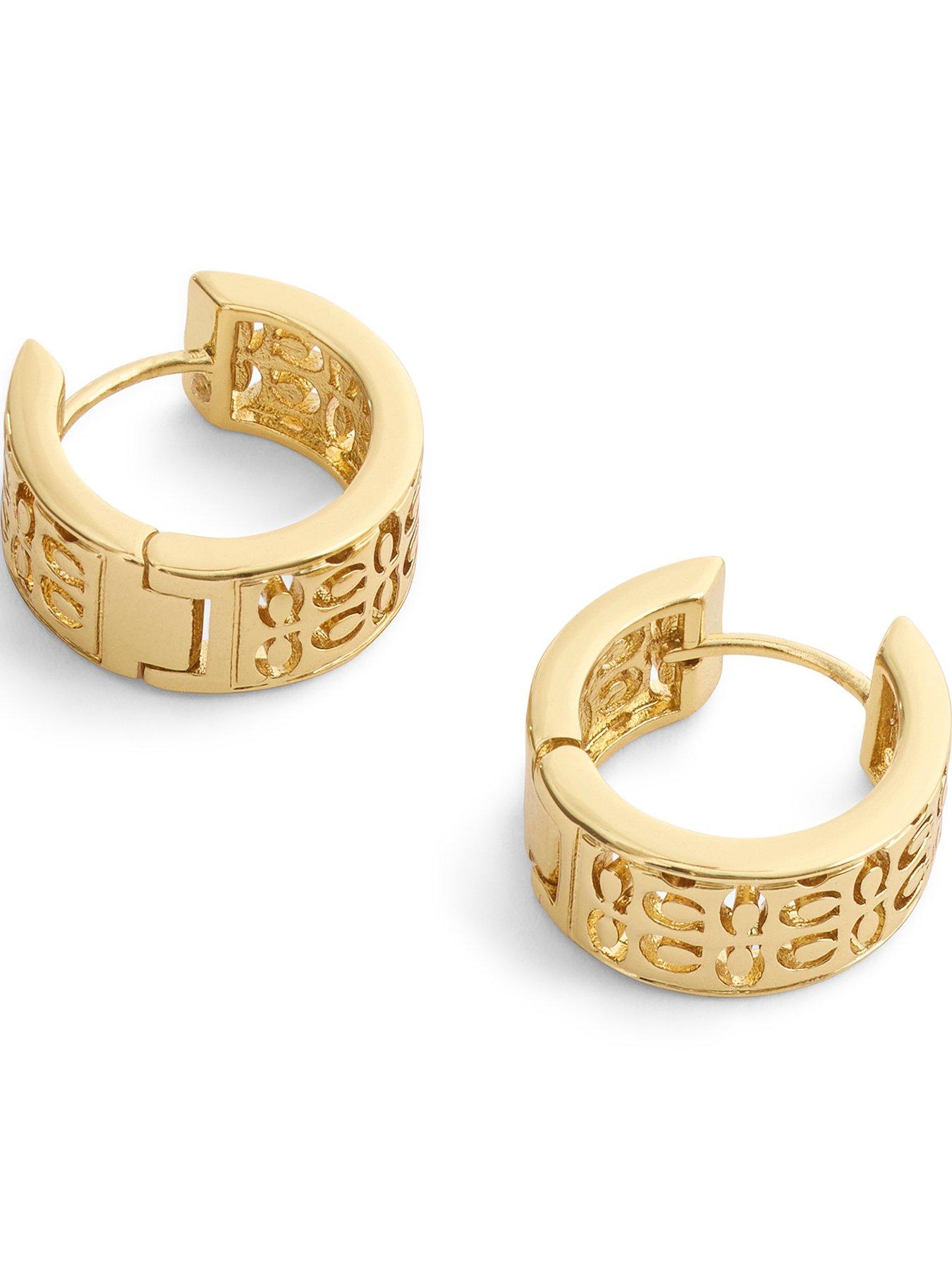 image of coach-quilted-c-huggie-earrings-gold