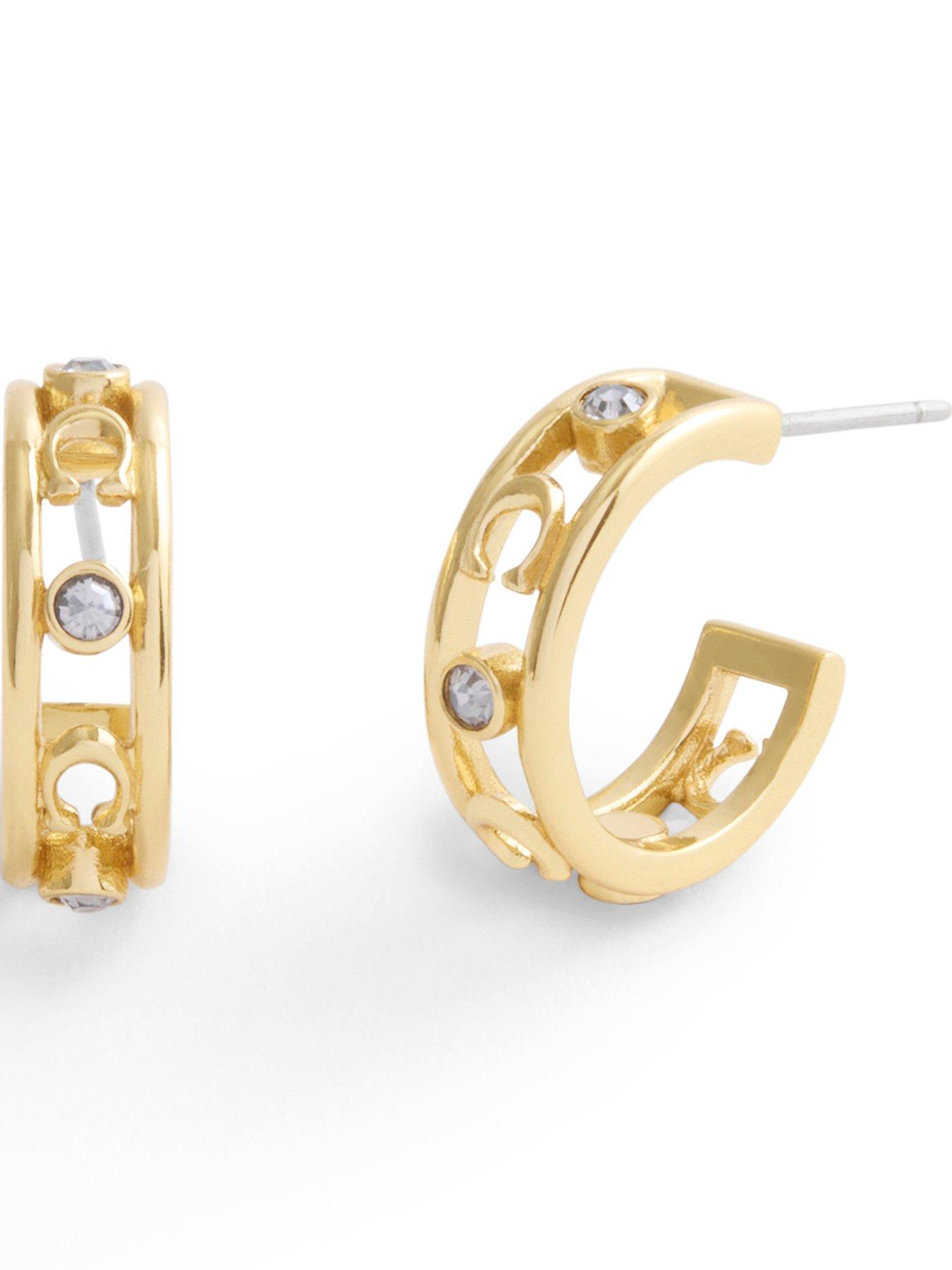 Image 1 of 3 of COACH Open C Hoop Earrings - Gold