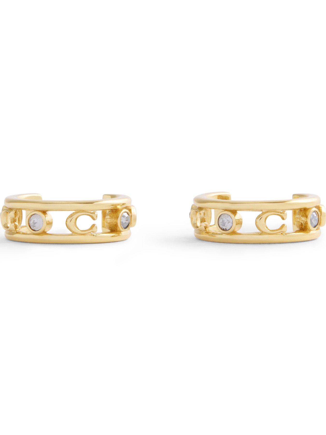 Image 3 of 3 of COACH Open C Hoop Earrings - Gold