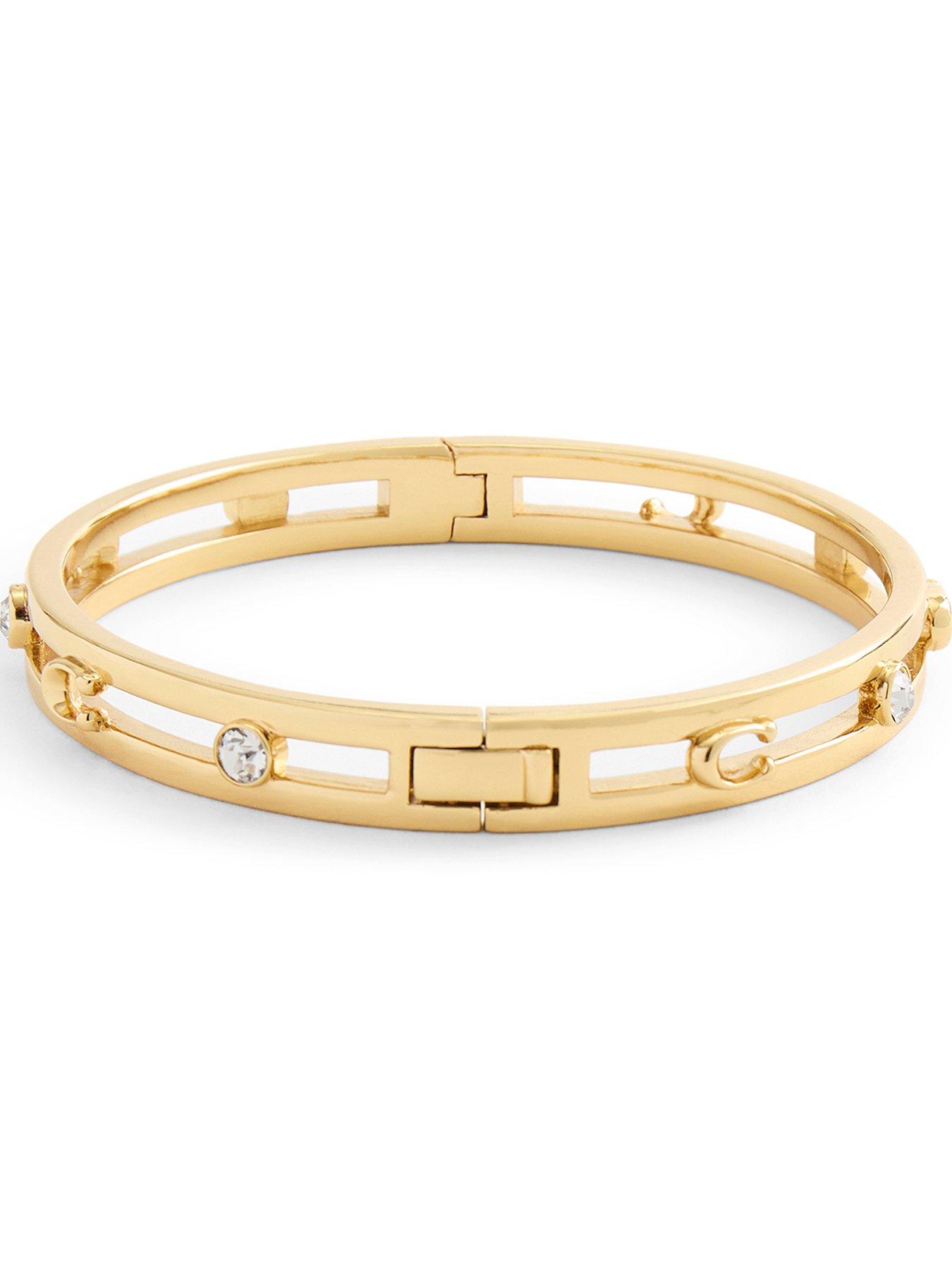 Image 3 of 3 of COACH Open C Hinged Bangle - Gold