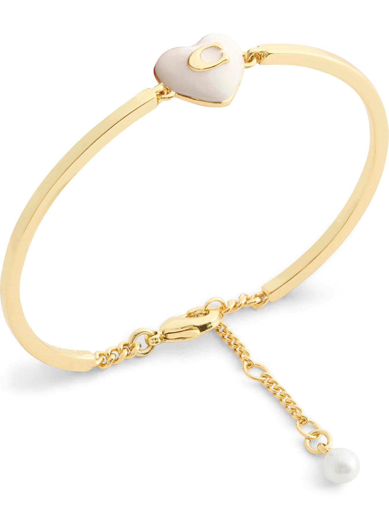  image of coach-enamel-c-heart-bracelet-white