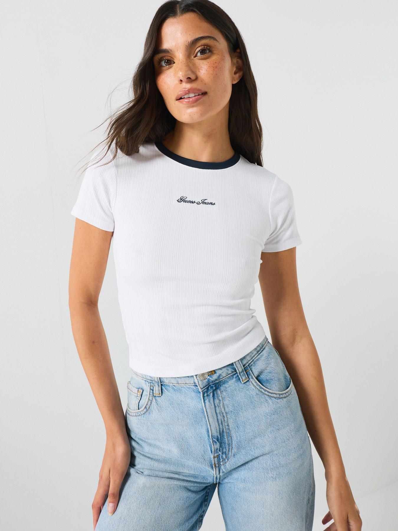 Guess Jeans Gj Sl Cn Embro Ringer Tee