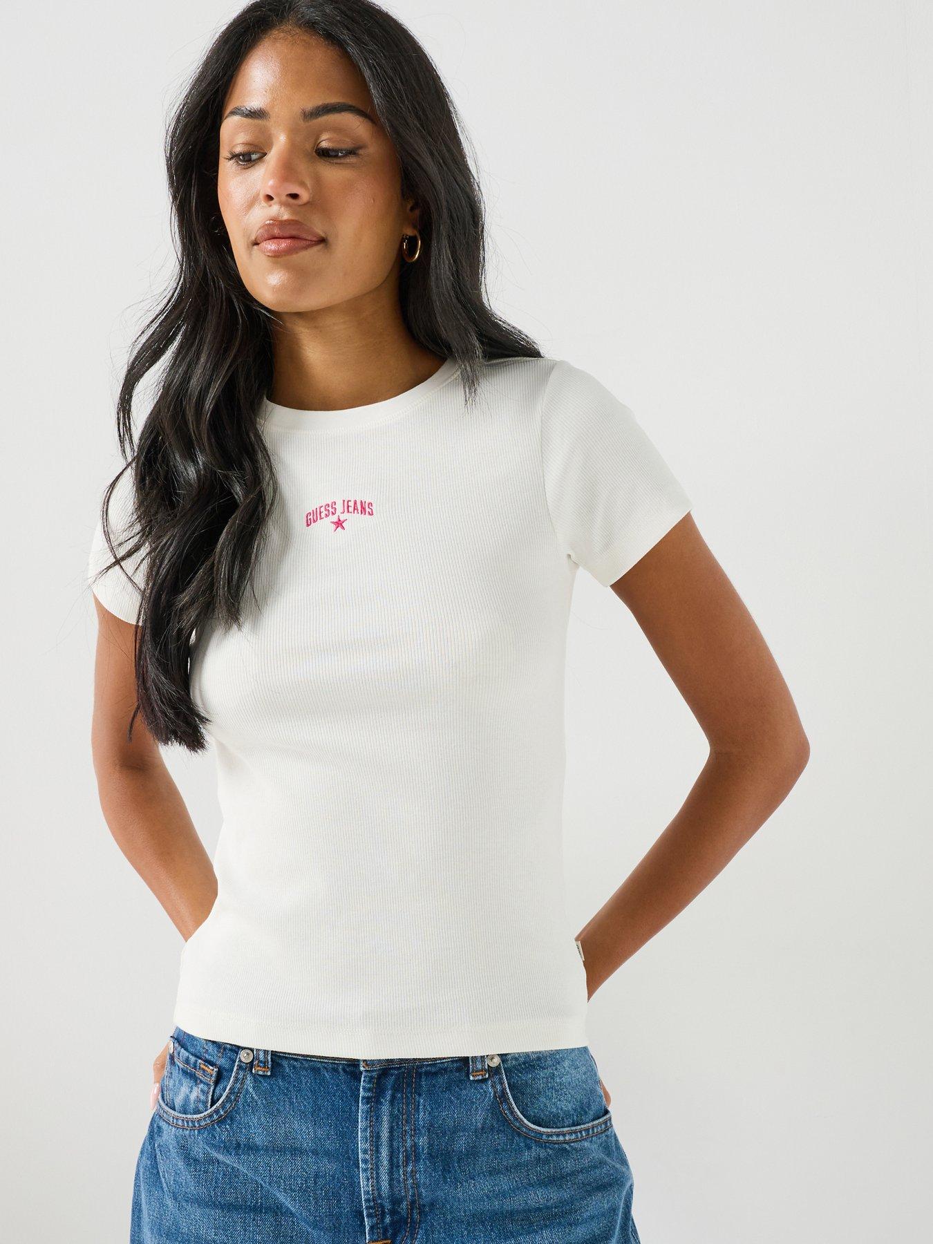 Guess Jeans Embroidered Star T-Shirt - White