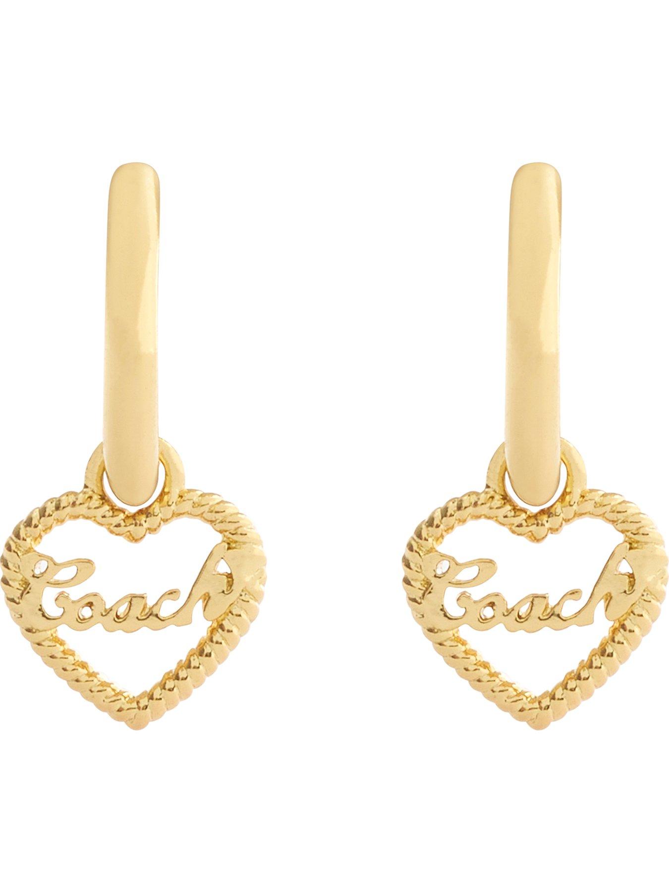 Image 1 of 3 of COACH Heart Huggie Earrings - Gold