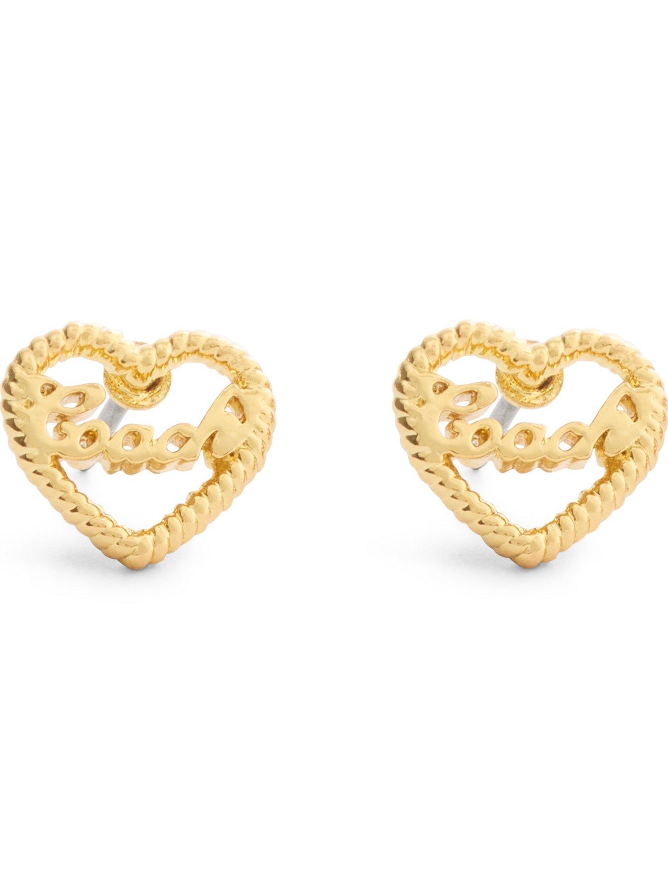 Image 1 of 3 of COACH Heart Studs - Gold