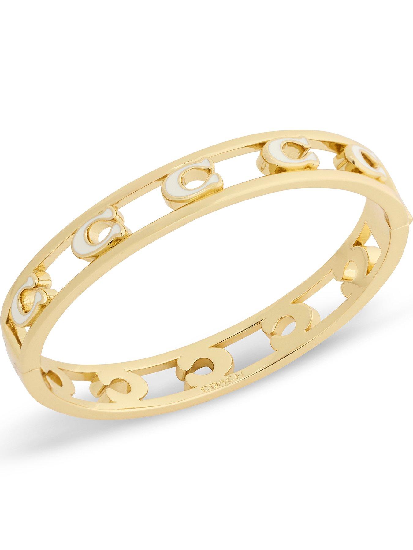 front image of coach-open-enamel-c-hinged-bangle