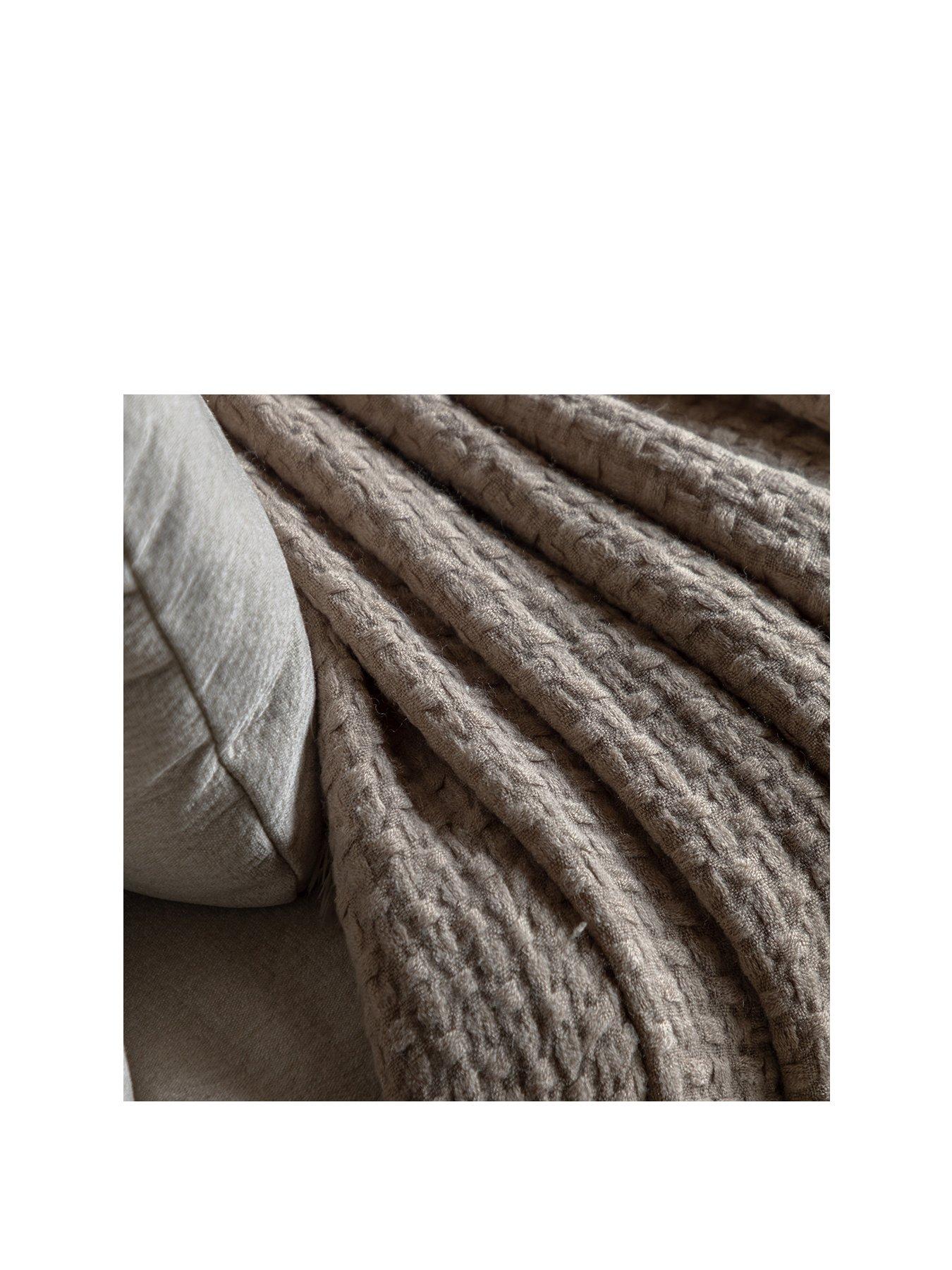 Image 2 of 4 of Gallery Direct Chunky Waffle 4 way ribbon &amp; swing tag Throw