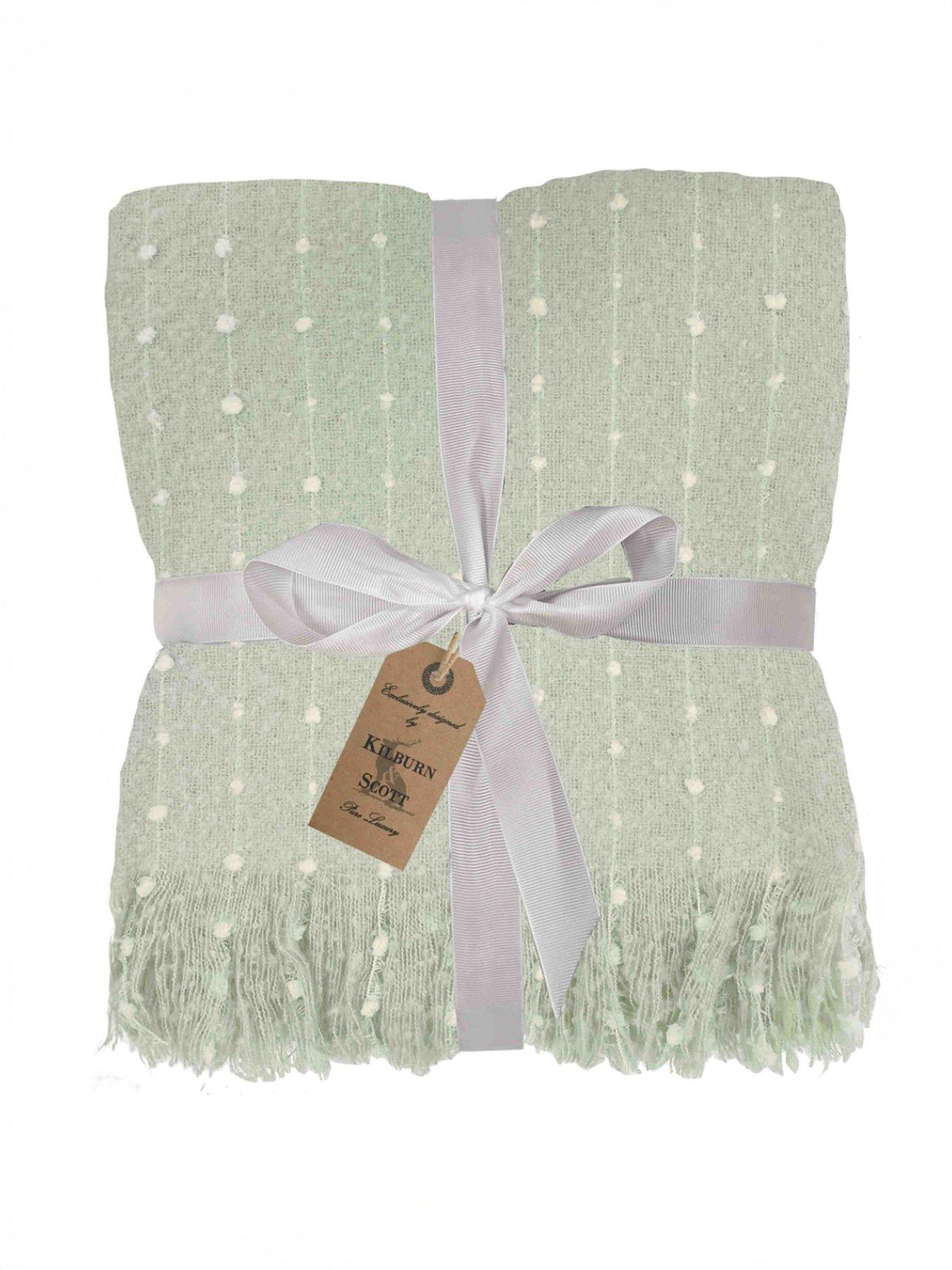 Gallery Direct Dot Faux Cashmere 4 way ribbon  &  swing tag Throw