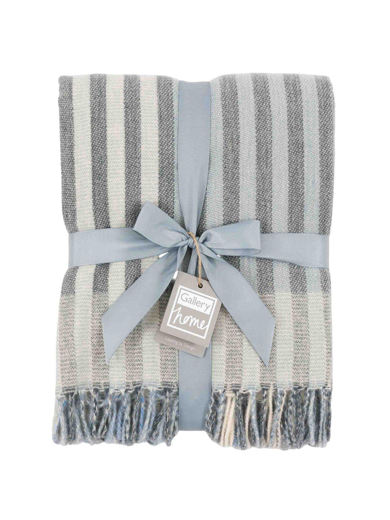 Gallery Direct Stripe Faux Chasmere 4 way ribbon  &  swing tag Throw
