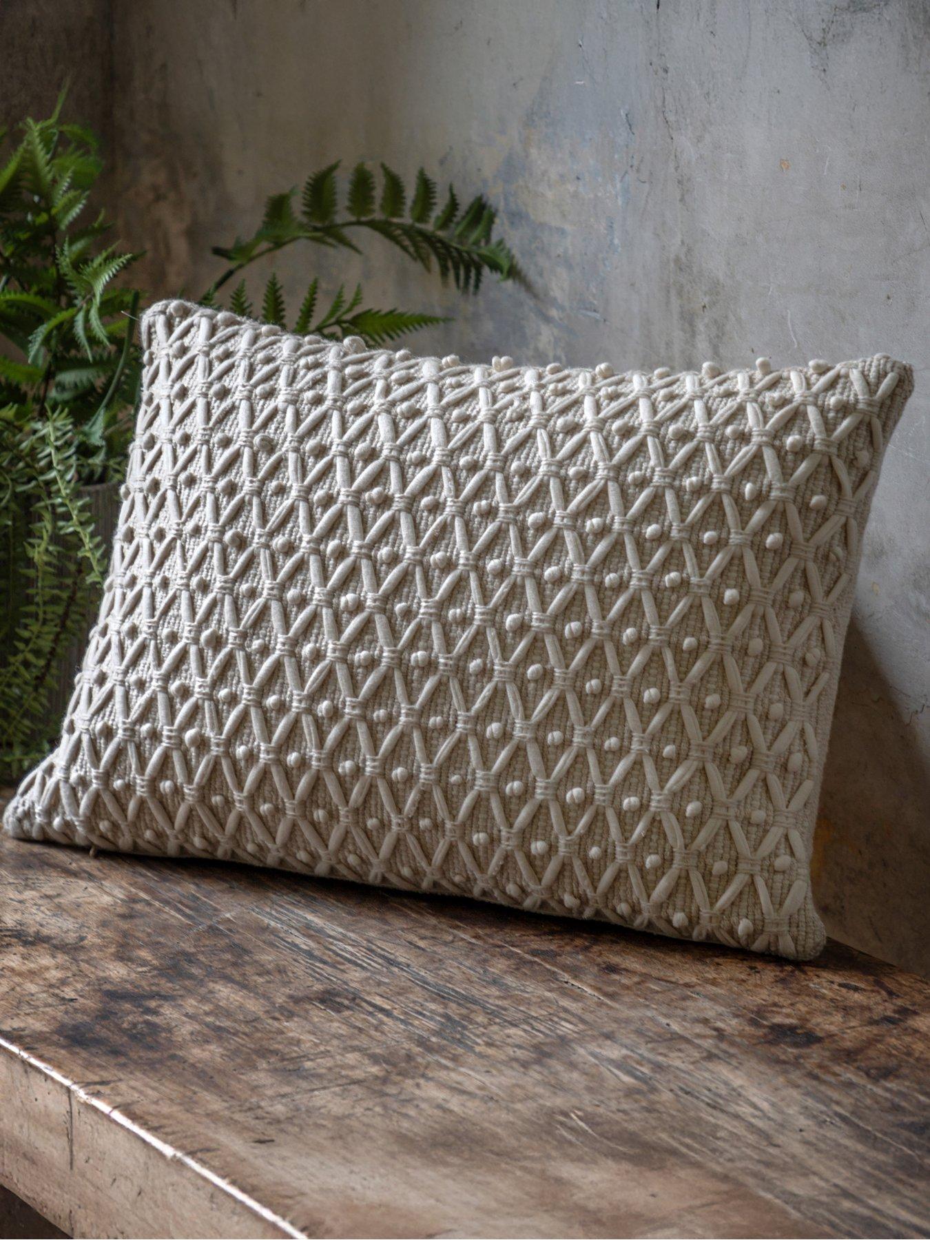 Gallery Direct Cheslyn Woven Cushion Cream 350x500mm