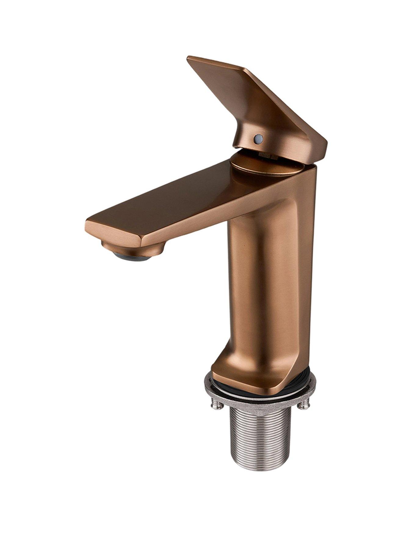 Image 2 of 7 of Living and Home Rose Gold Metal Basin Mixer Tap with Single Lever