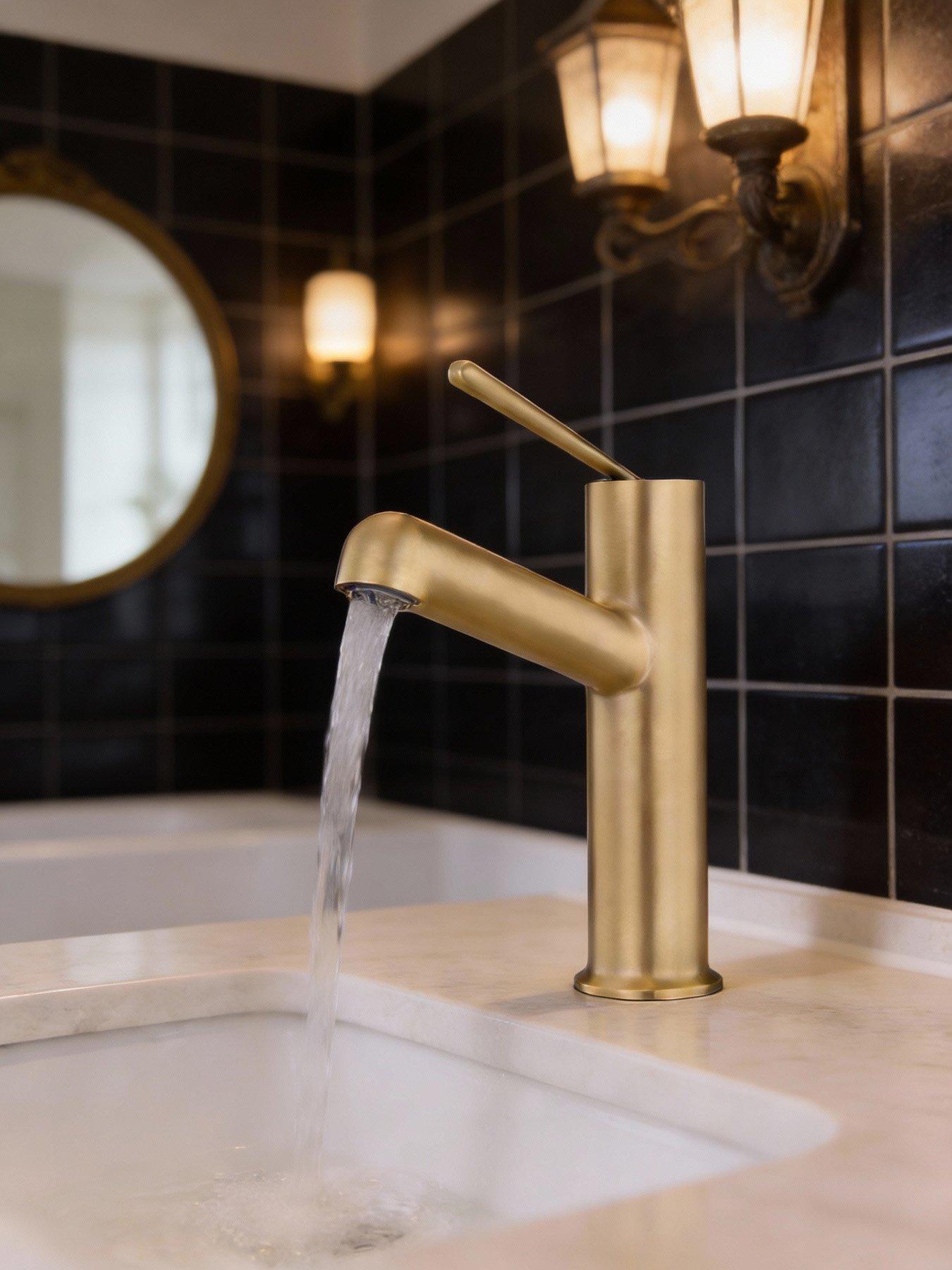 Image 4 of 7 of Living and Home Gold Metal Basin Mixer Tap with Zinc Alloy Handle