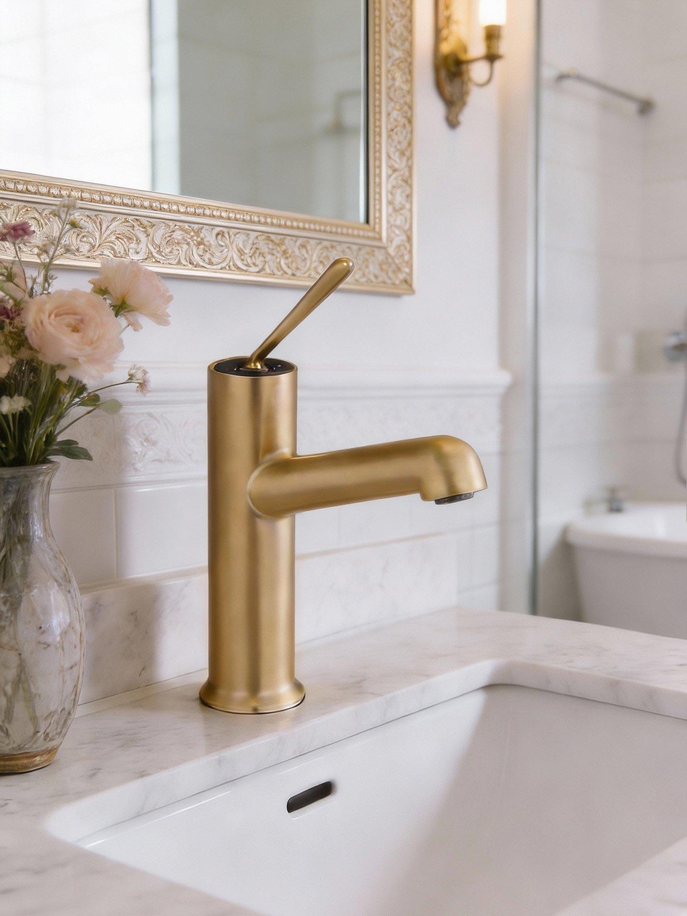 Image 5 of 7 of Living and Home Gold Metal Basin Mixer Tap with Zinc Alloy Handle