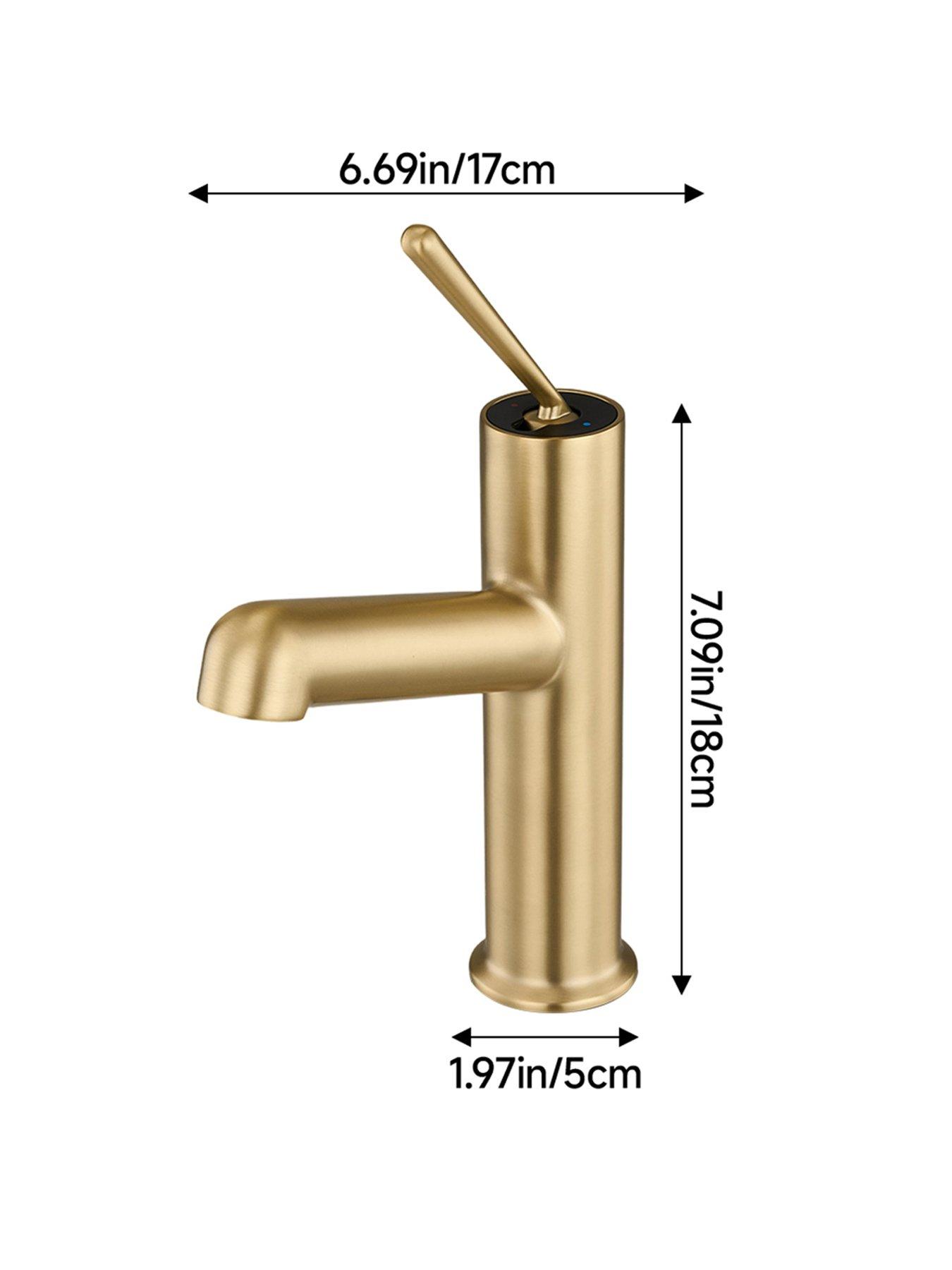 Image 7 of 7 of Living and Home Gold Metal Basin Mixer Tap with Zinc Alloy Handle