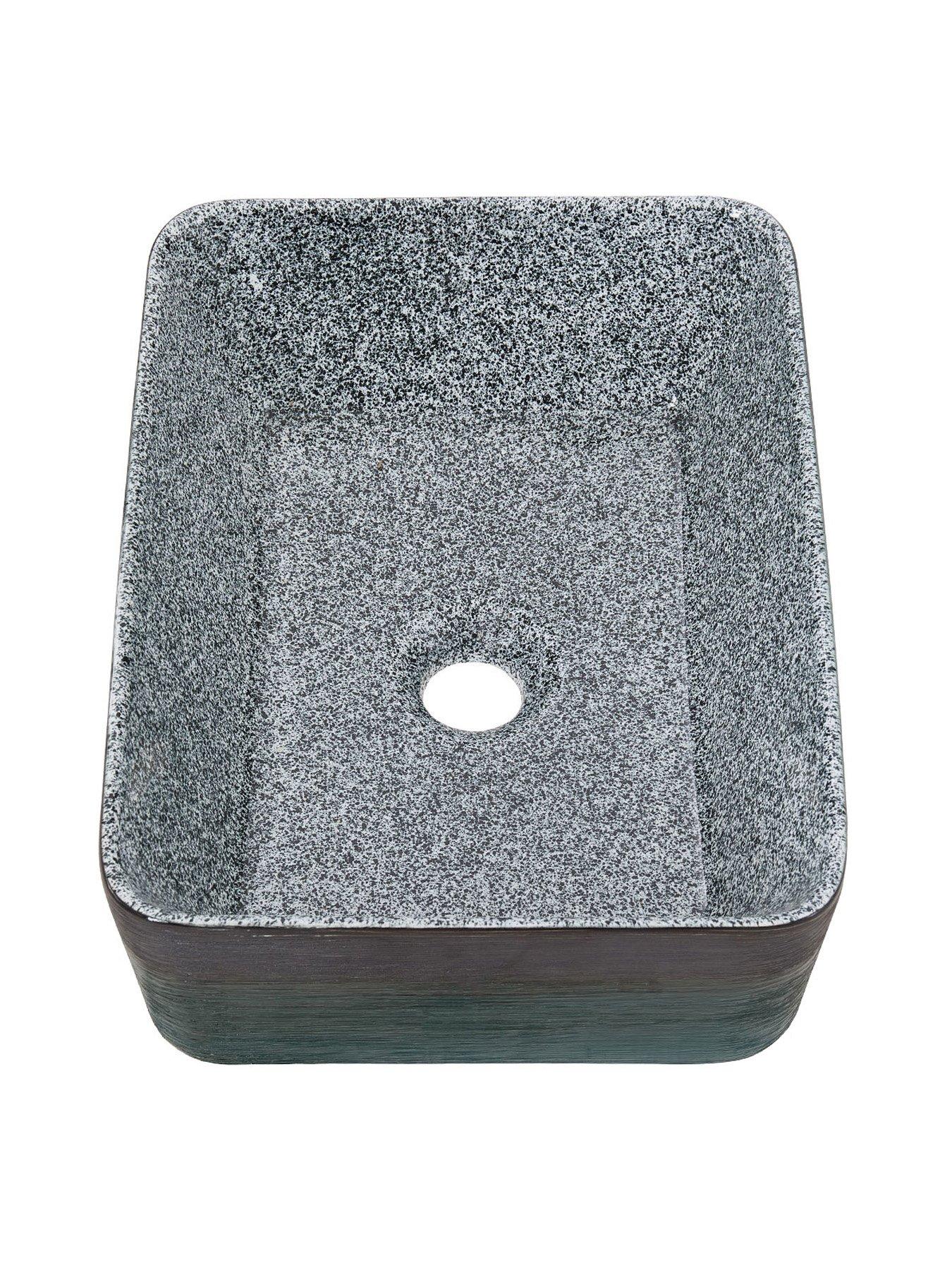 Image 3 of 7 of Living and Home Rounded Rectangle Ceramic Countertop Washbasin Vessel Sink