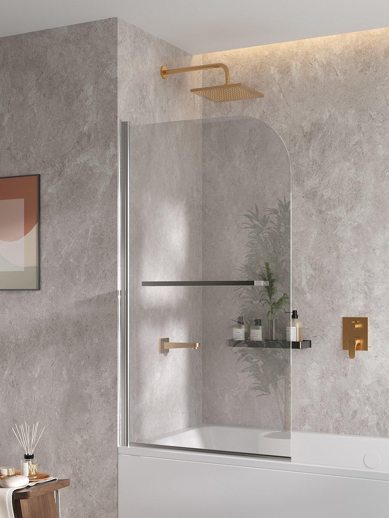 Living and Home 180 Degree Rotation Over Bath Shower Screen | Littlewoods