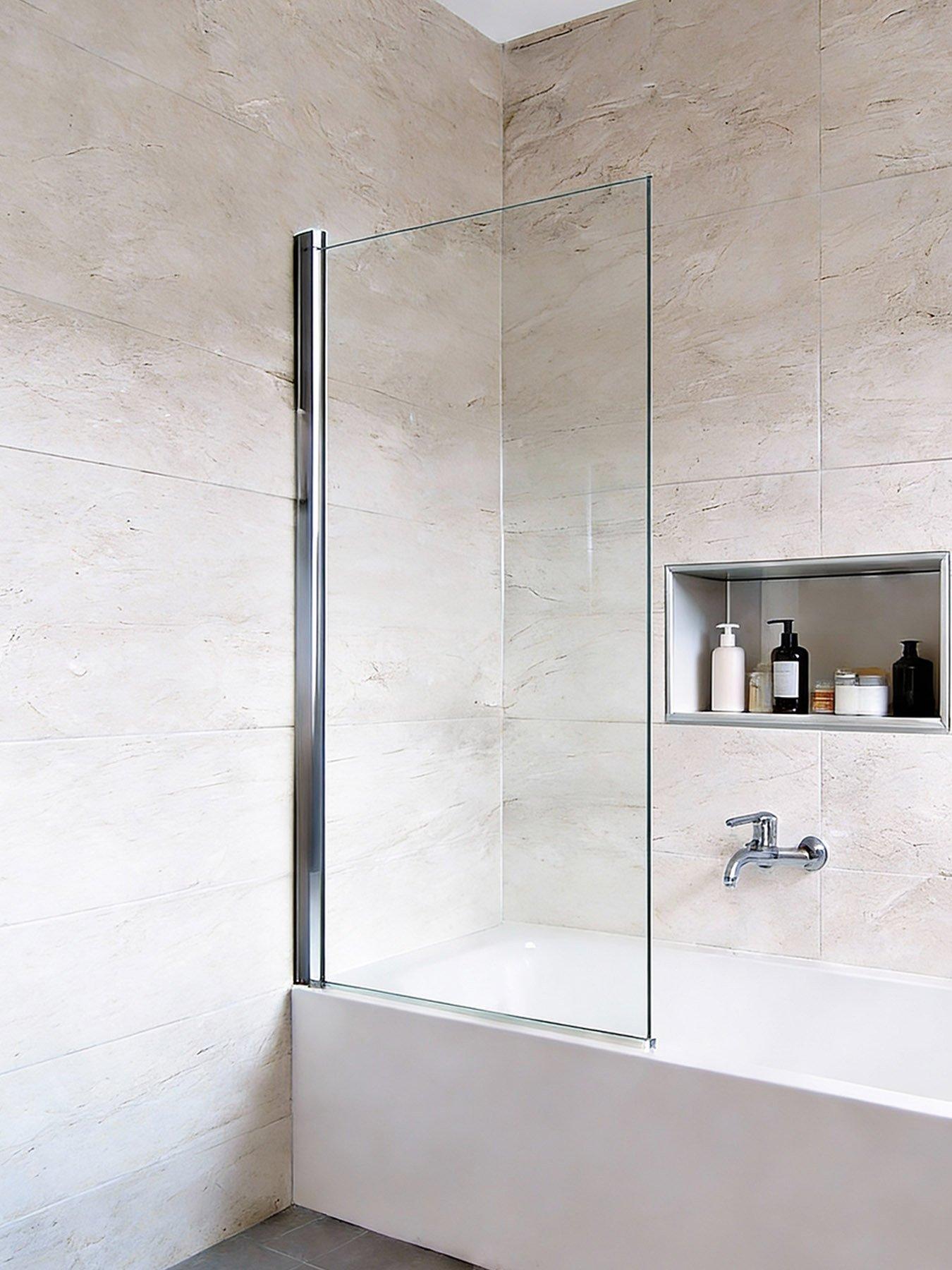 Living and Home Transparent Glass 180 Degree Rotating Shower Screen 80* ...