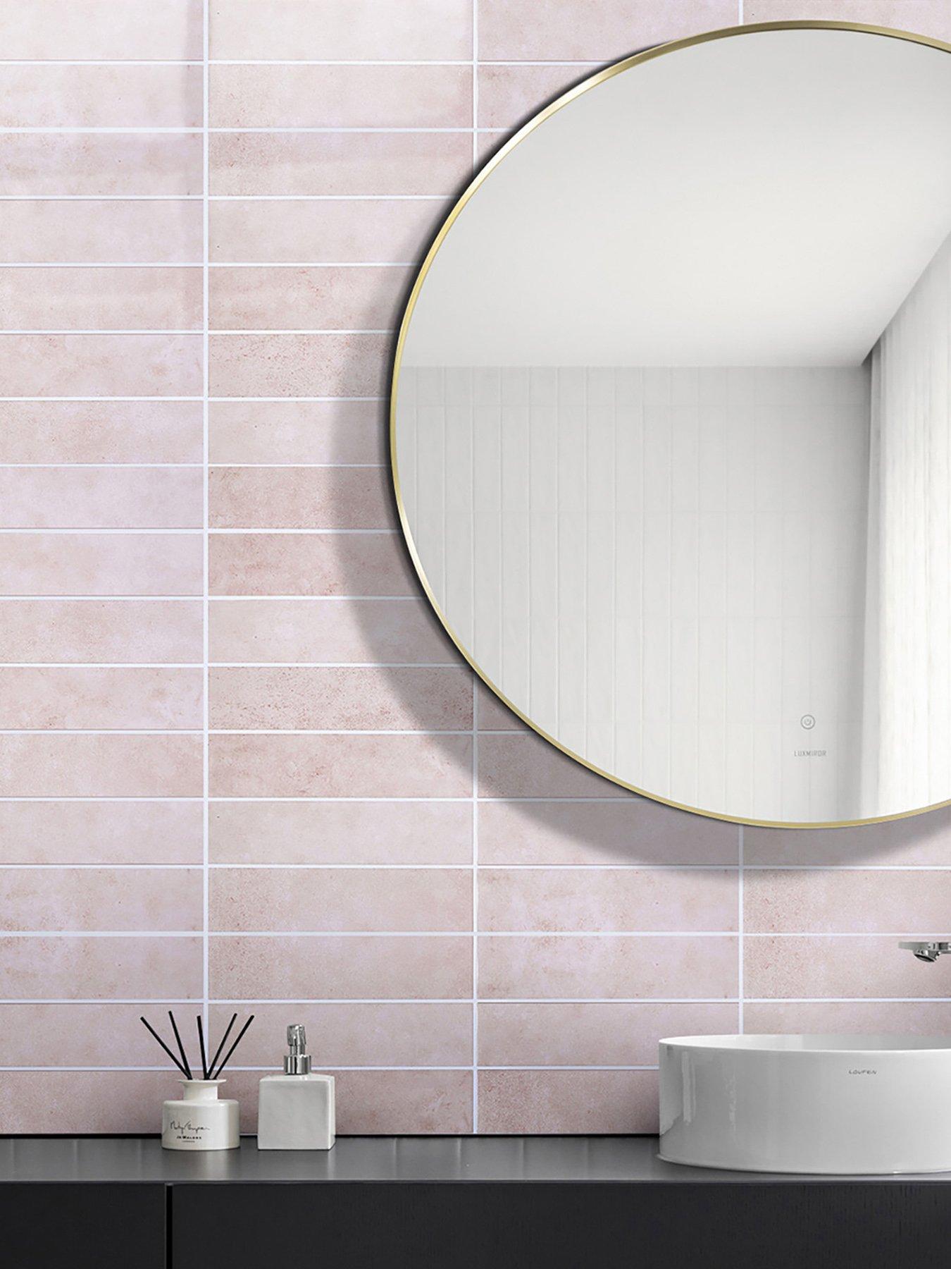 Living and Home Set Of 10 Light-pink Self-adhesive Wall Tile Stickers