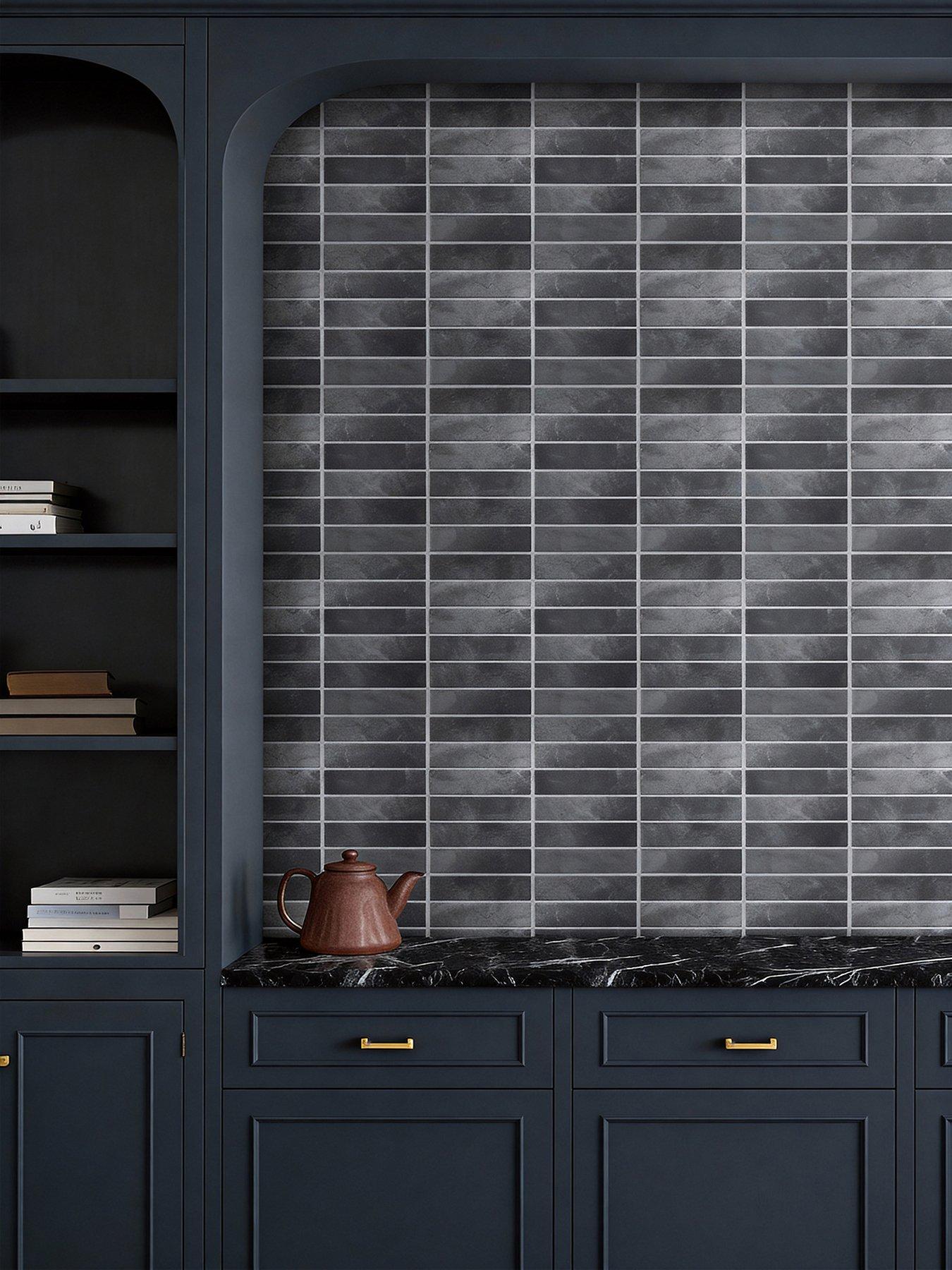 living-and-home-10pcs-dark-grey-self-adhesive-wall-tile-stickers