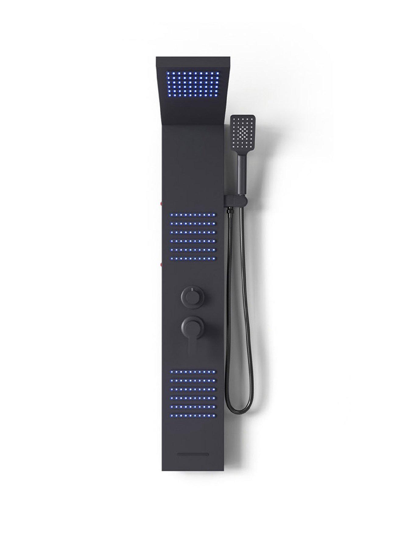  image of living-and-home-wall-mount-shower-panel-tower-system-with-led-lights